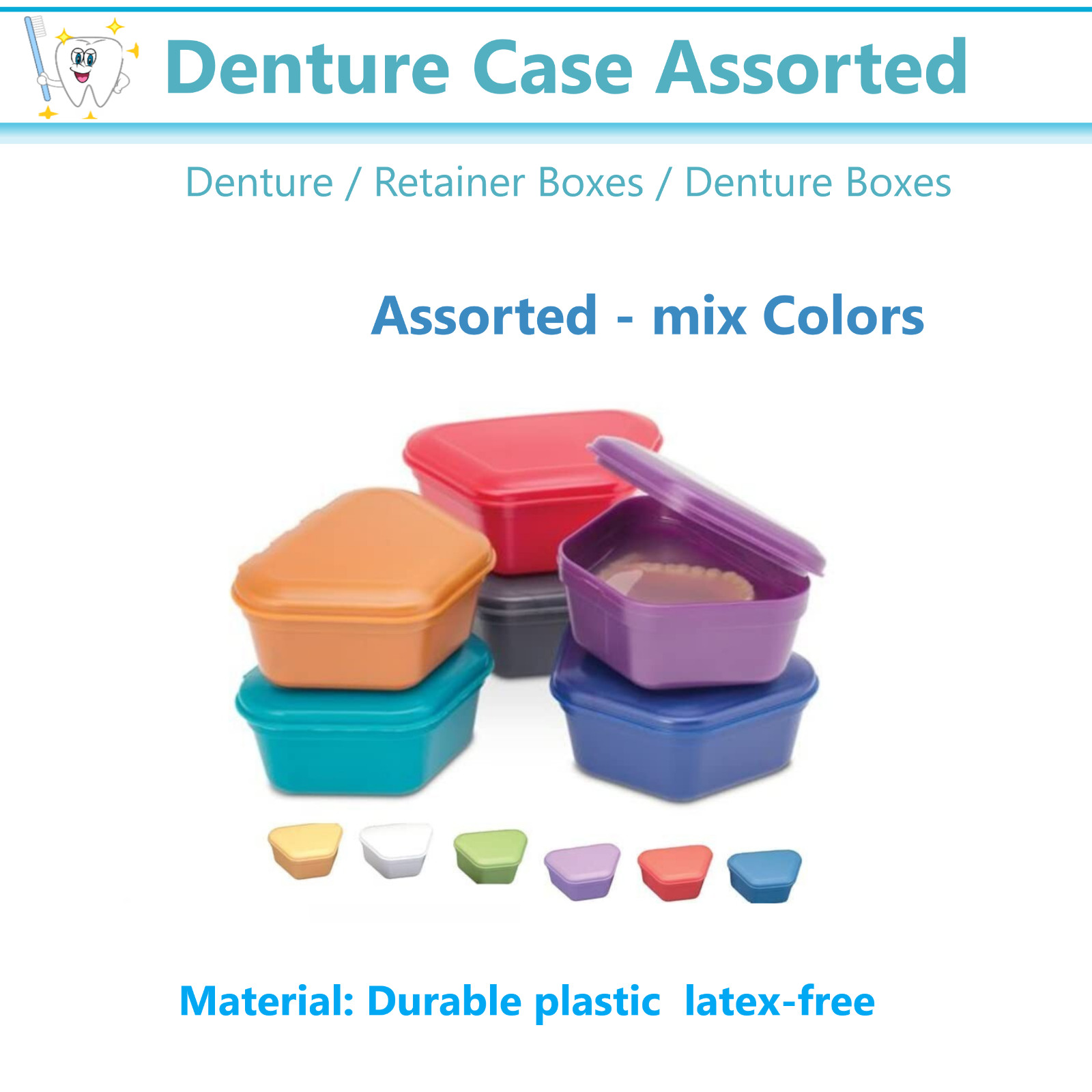 Denture Retainer Cases Dental Teeth Guard Holder, Travel Cleaning Container