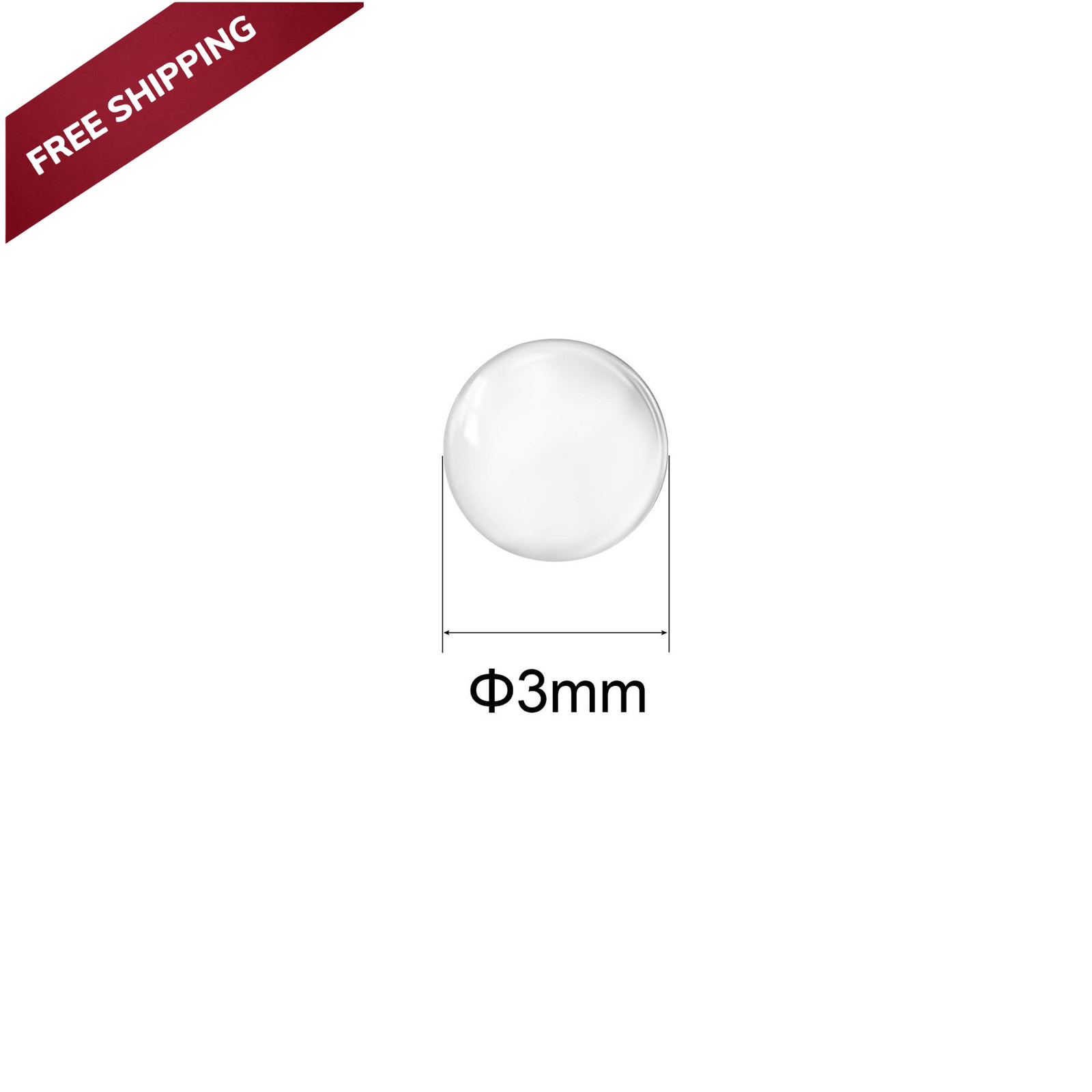 uxcell 3mm Solid Round Clear Glass Ball Boiling Stones Soda Lime 3mm, white