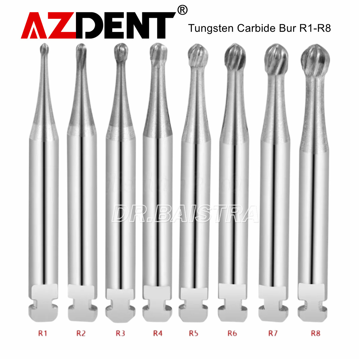 8 Types Dental Round Carbide Bur for Slow Speed Latch Type RA 1# – 8# Burs