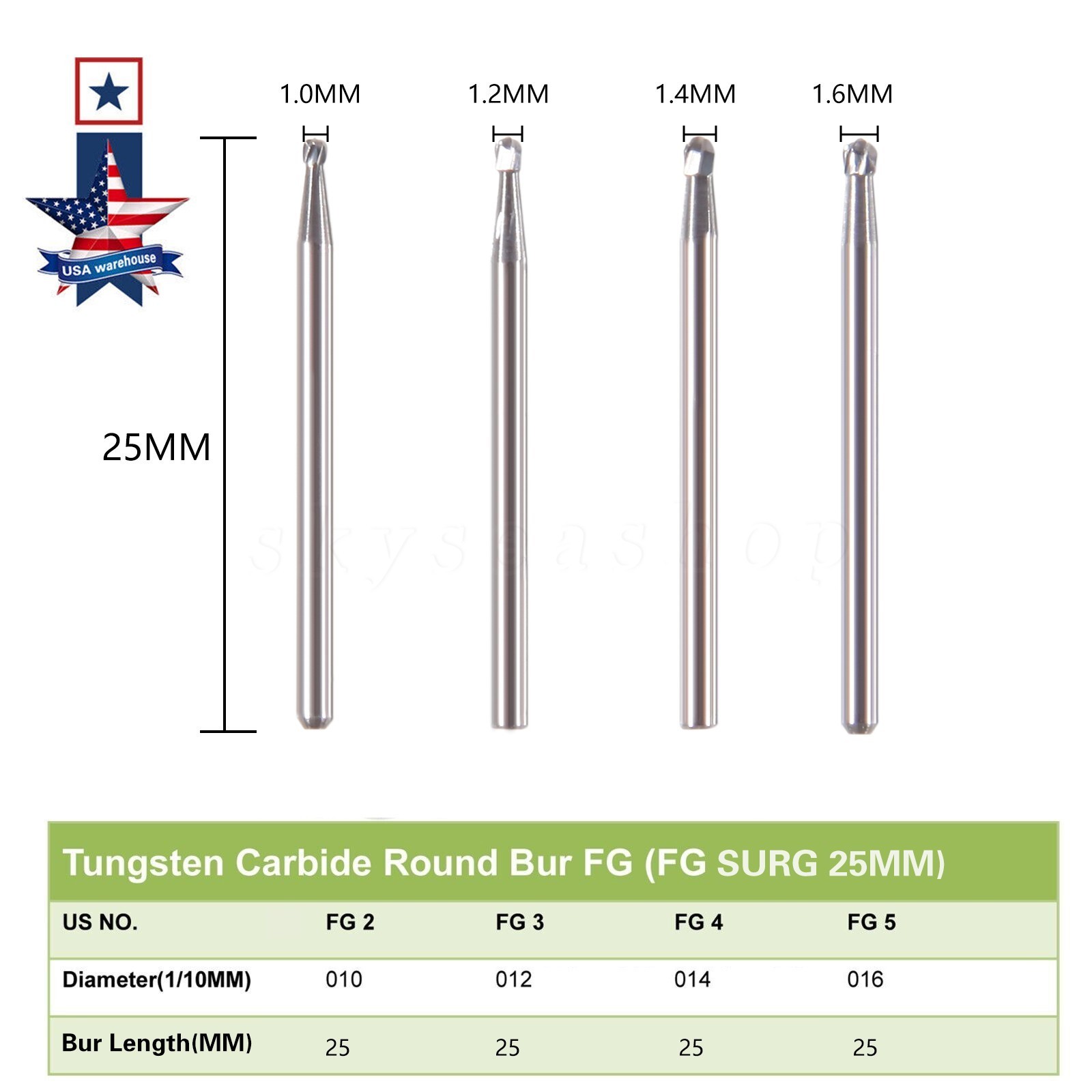 5pcs/box Dental FG Carbide Burs Surgical Drills for High Speed Handpiece
