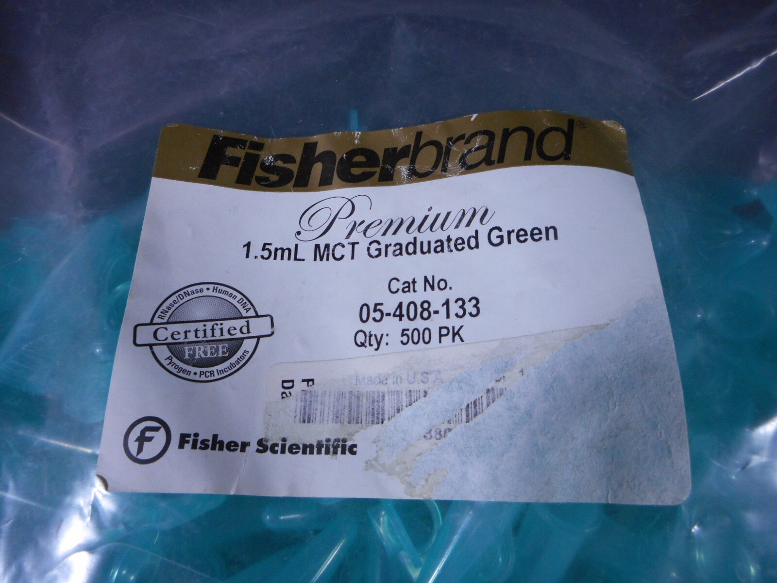 FISHERBRAND Premium Microcentrifuge Tubes 1.5mL 05-408-133 (500/pk)