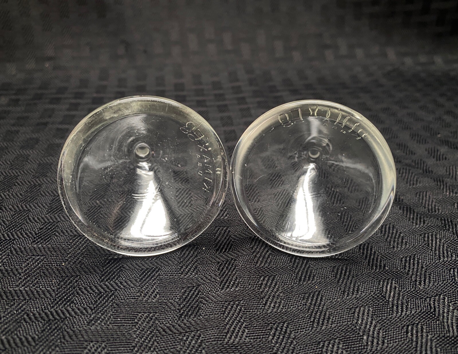 Set of (2) Kimble Kimax Glass 45mm 58º Short Stem Filling Funnel 28950-45