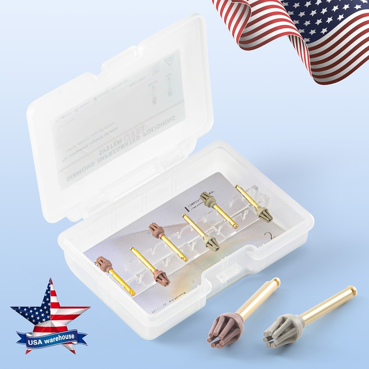 6pcs Dental Composite Resin kit Polishing Wheel RA Medium/Fine for Pre-polishing