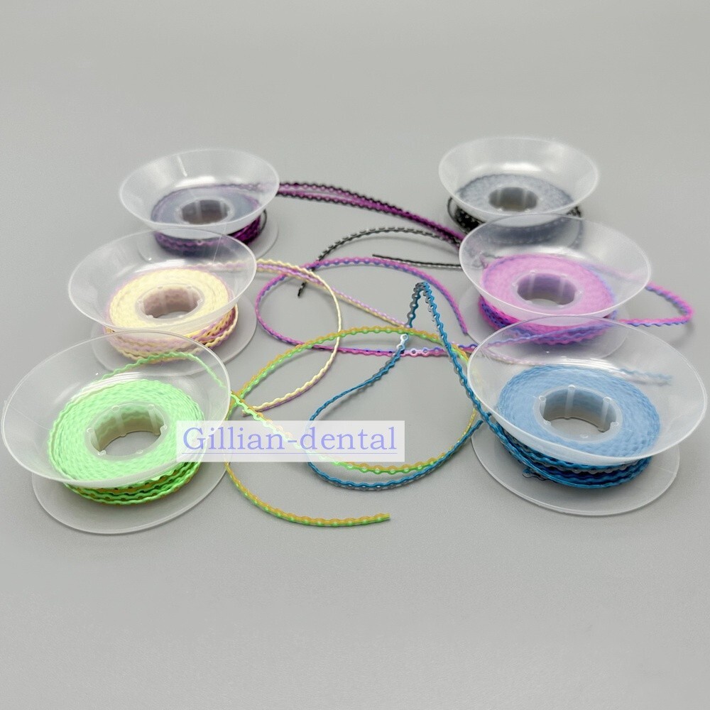 Dental Orthodontic Elastic Ultra Power Chains Rubber Band For Braces 2 Colors