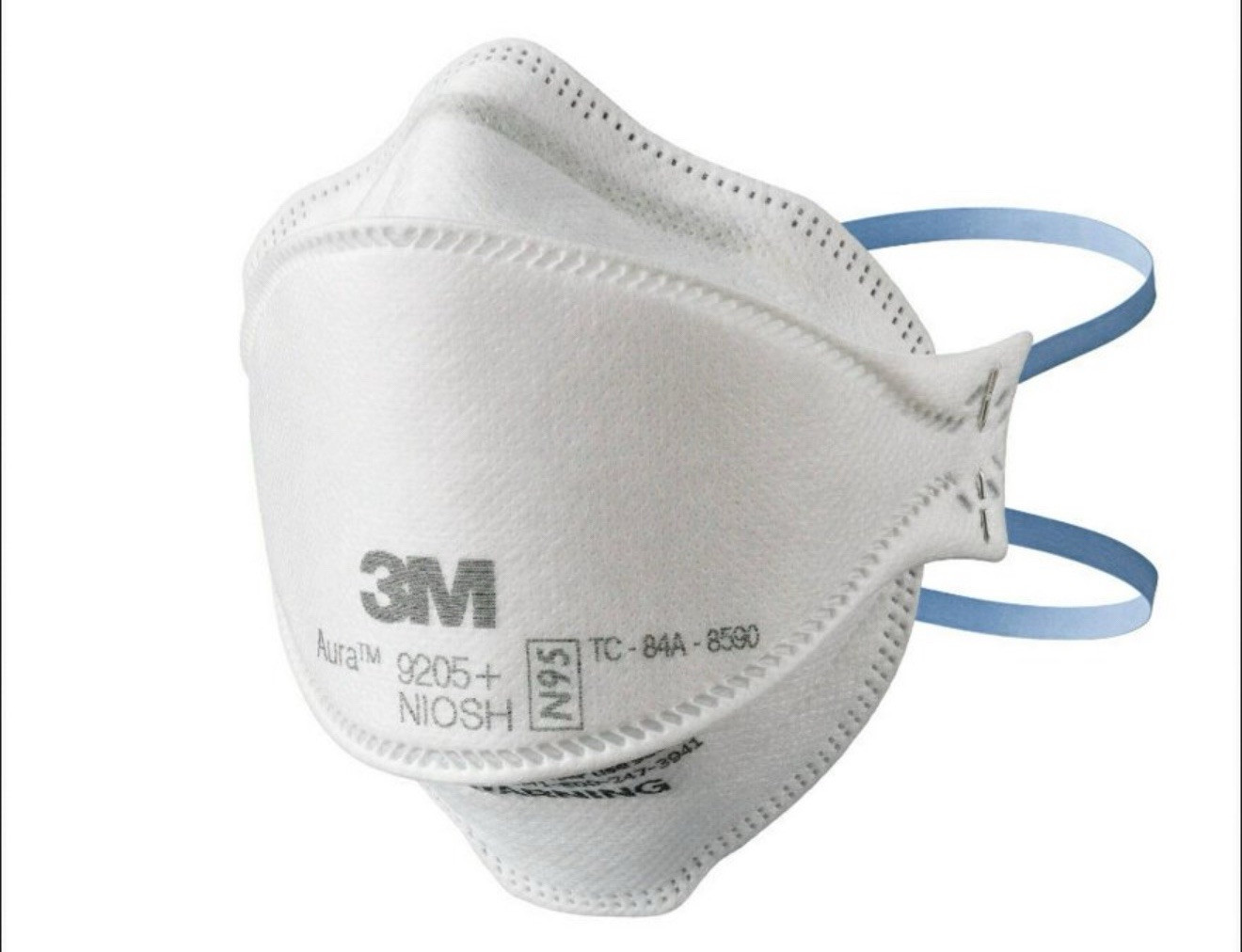 (3 Pack) 3M Aura 9205+ N95 NIOSH Particulate Respirator & Surgical Face Masks