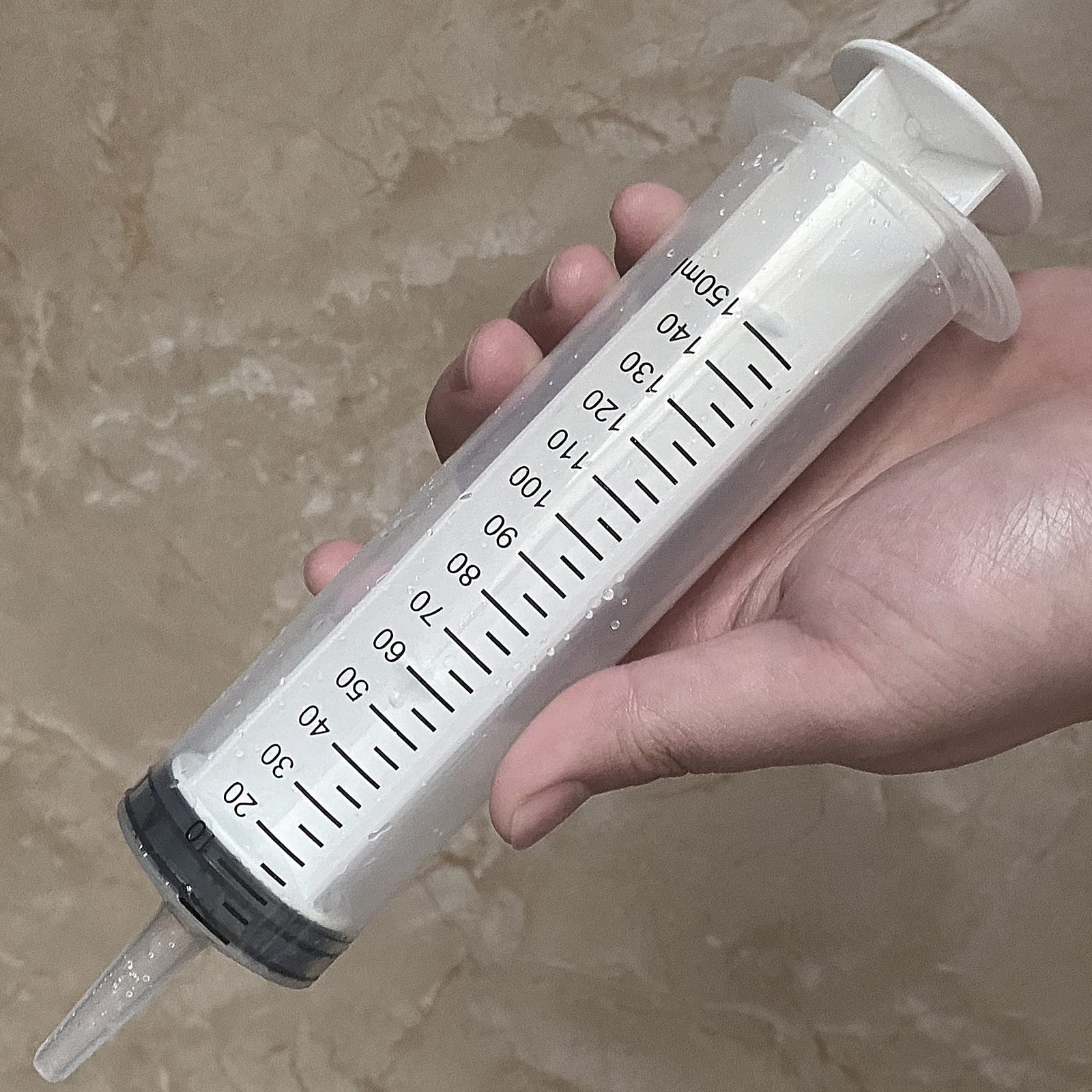2 Pack Big Syringes (150 ML), Large Clear Plastic Garden 150 ML, clear