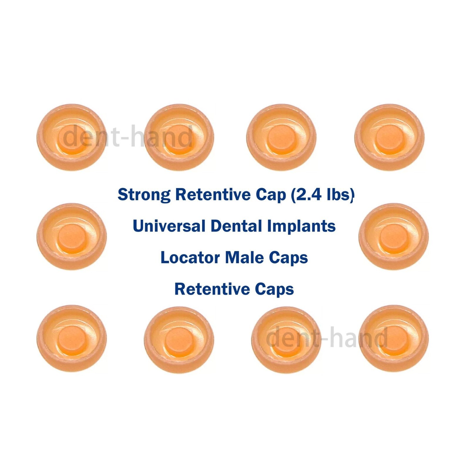 10 Pcs Dental Abutment Implant Strong Retentive Caps Inserts for Locat0r System