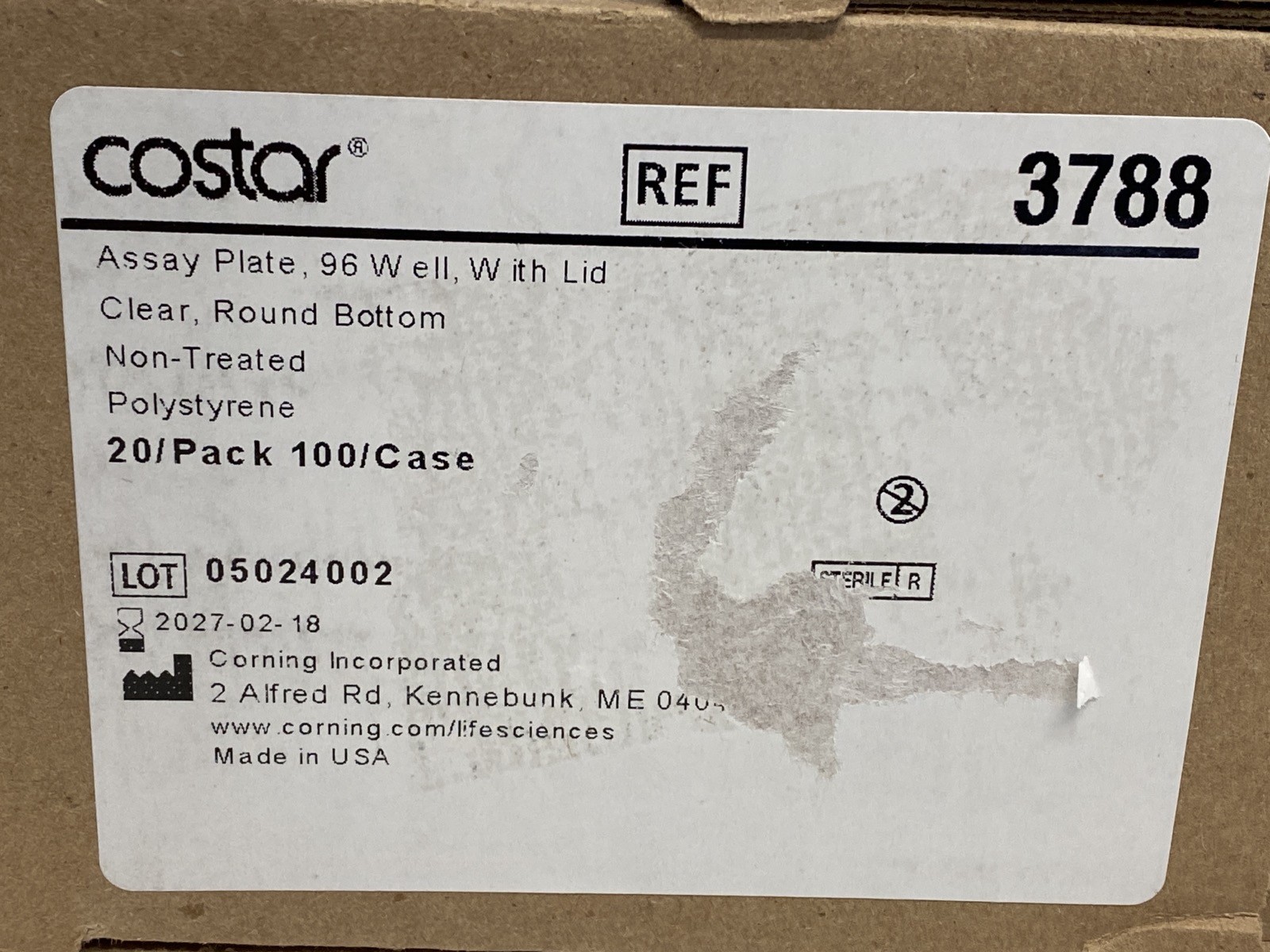 (16) CORNING Costar 96-Well PS Assay Microplates Clear Round Bttm Lid 3788