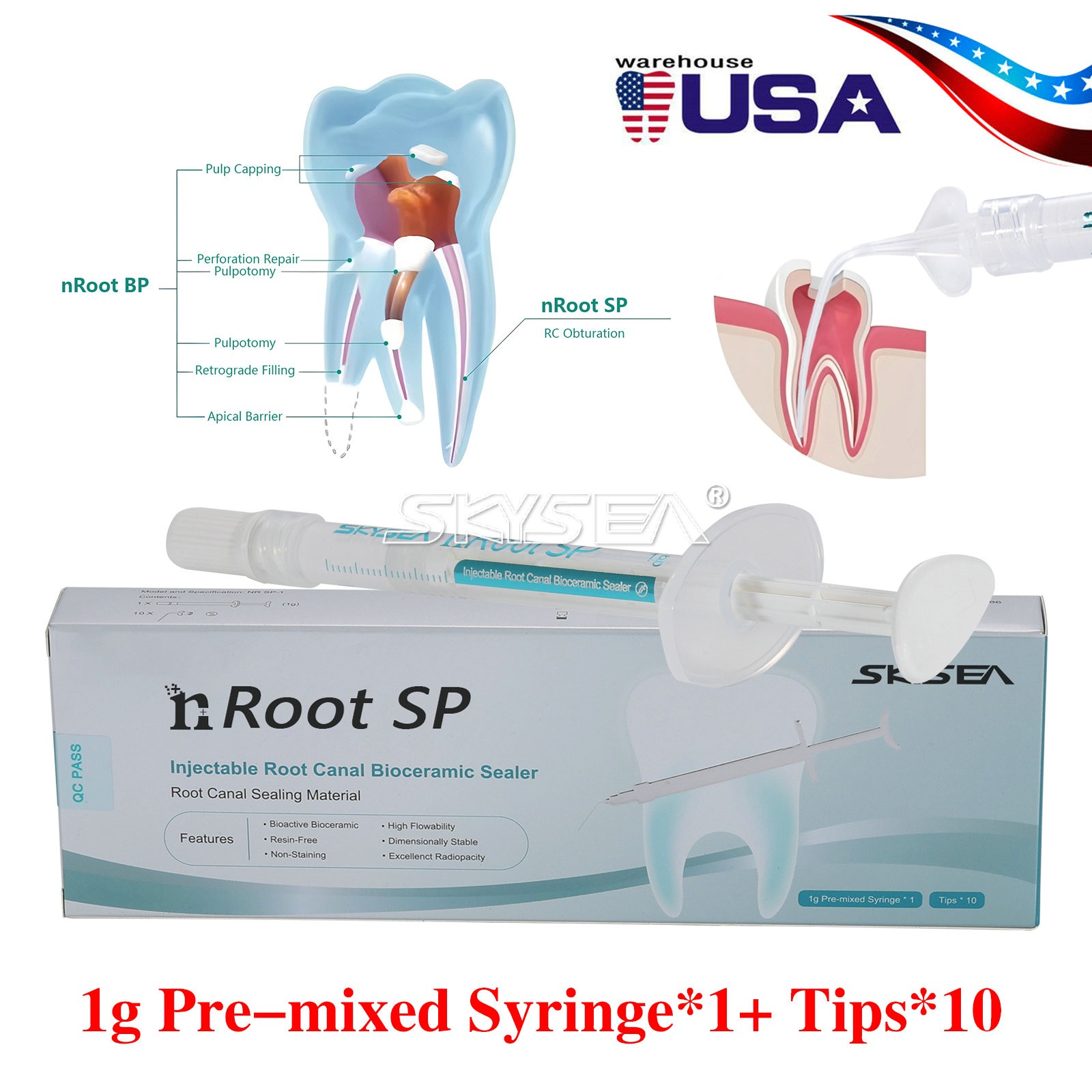 1g Material de Sellado para Endodoncia Injectable Biocerámico dentist