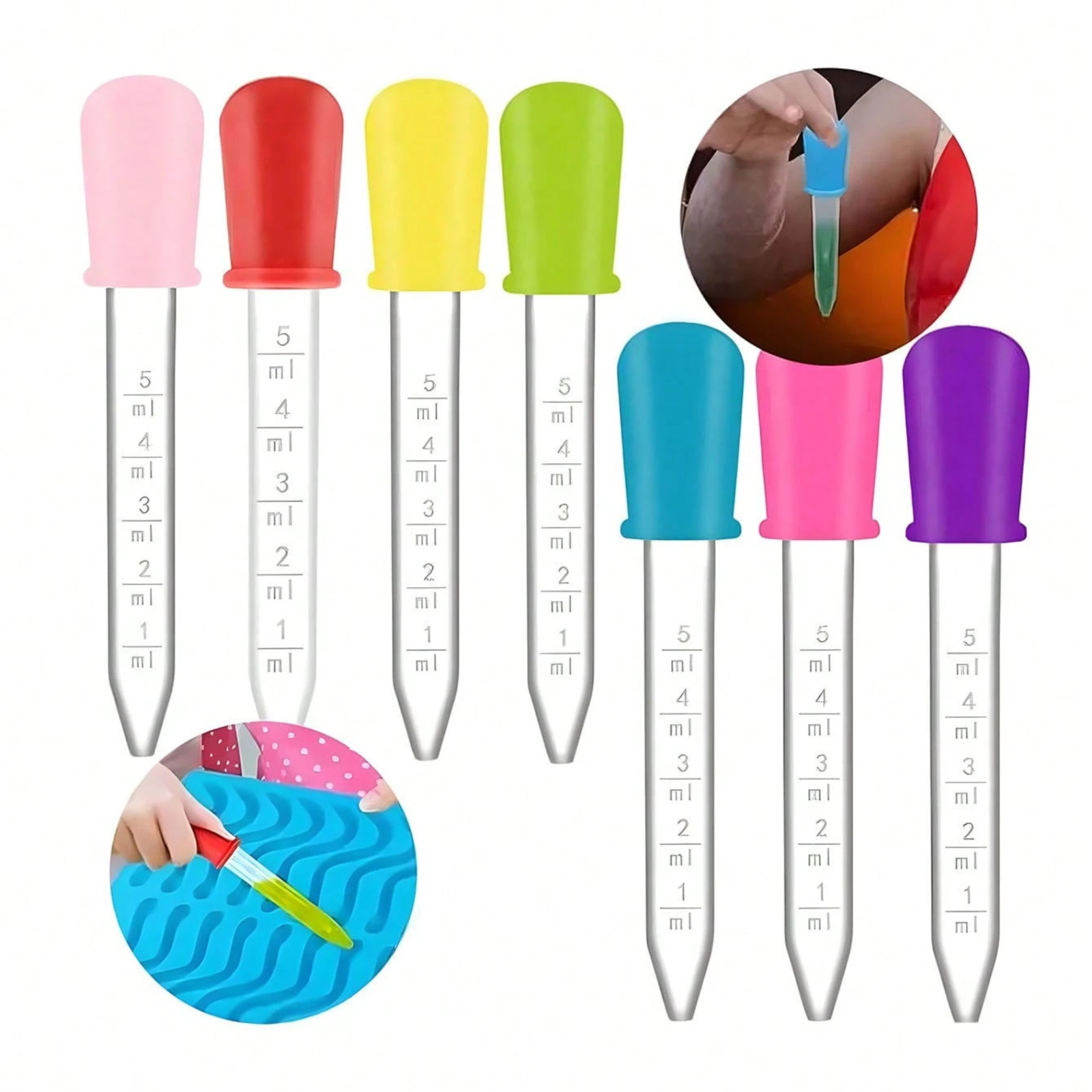 Medicine Dropper Silicone Calibrated Dropper 5ml Silicone Liquid Eye Ear Dropper