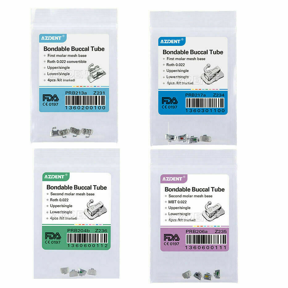Dental Bracket Buccal Tube 1st/2nd Molar Bondable Non/Conv Roth /MBT0.022/0.018