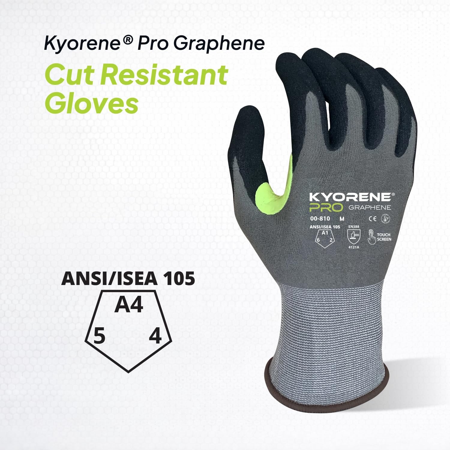 Armor Guys 00-810 Kyorene Pro Graphene Black Nitrile Work Gloves Ansi Cut Level