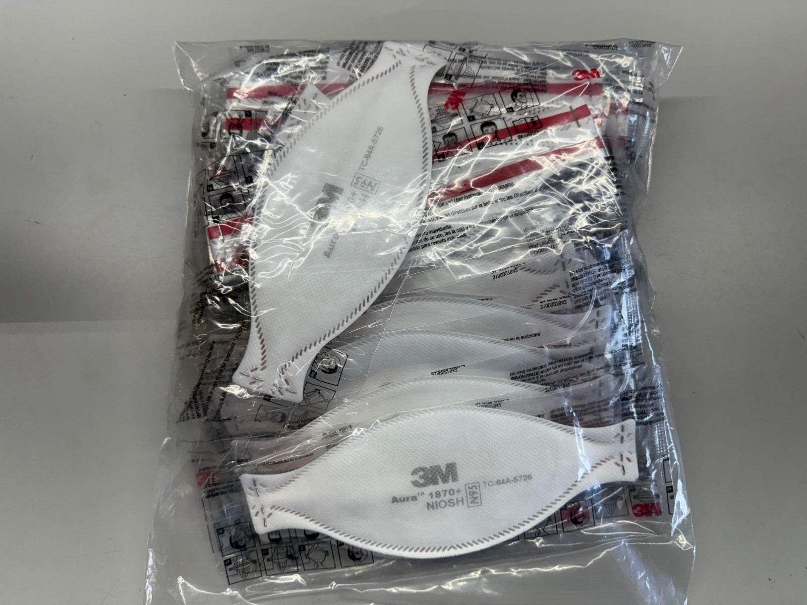 NEW LOT 80 3M AURA N95 1870+ RESPIRATOR AND SURGICAL FACE MASKS, EXP. 2027