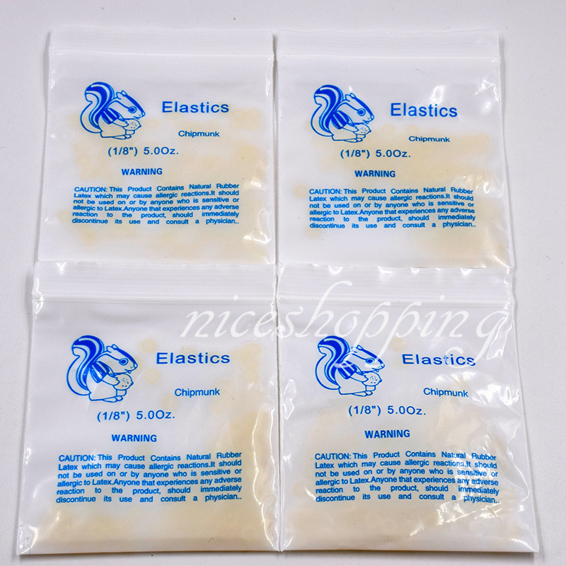 50 Packs ZOO PACK Orthodontic Elastics Rubber Bands 1/8″ Force Chipmunk 5.0 oz