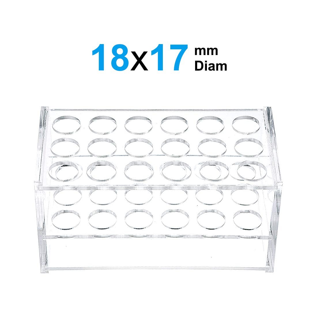 uxcell Test Tube Rack Holder Lab Stand Acrylic 18-Well 17mm Diameter Clear fo…