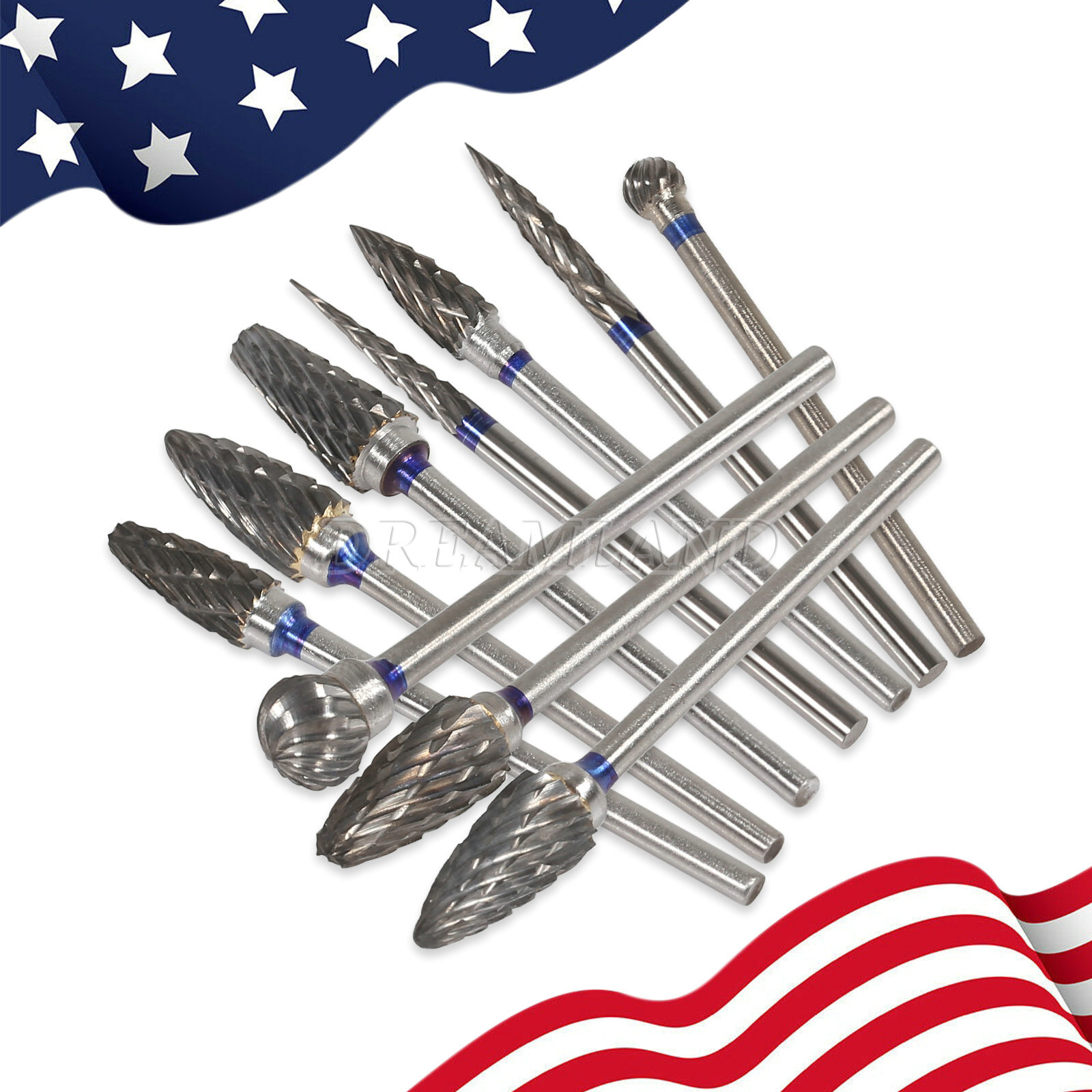 10 Tungsten Carbide Steel Dental Burs Burrs Tooth Drill 2.35mm Polisher