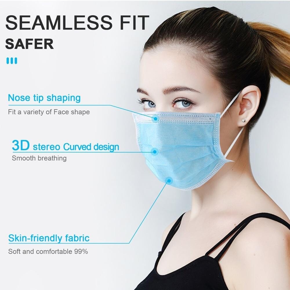 2000 PCS Face Mask Surgical Dental Disposable 3-Ply Earloop Mouth Cover Masks