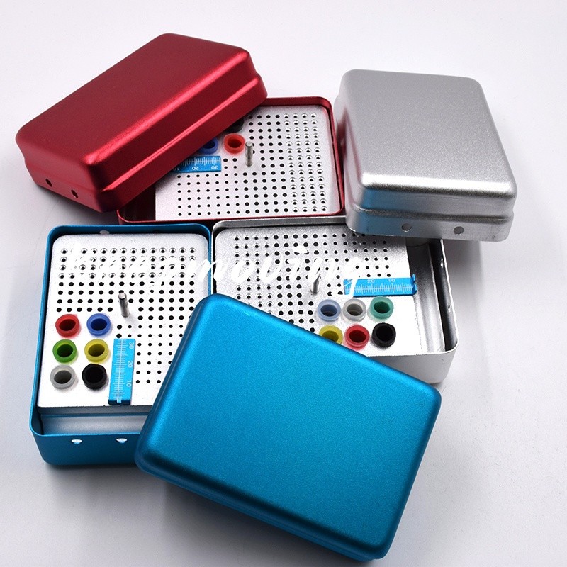 180 Holes Dental Endo Box FG Files Bur Holder Autoclave Organizer Box Ruler