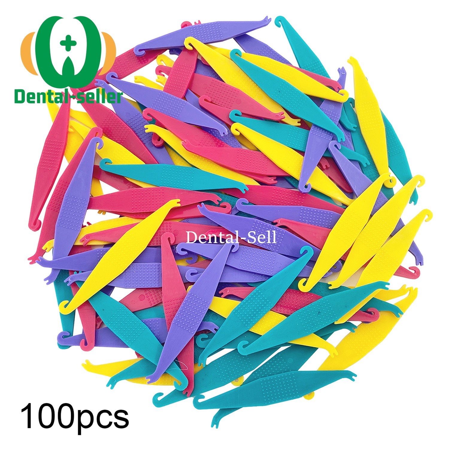 100 Pcs Dental Orthodontic Elastic Placer For Elastic Bands For Braces Assorted