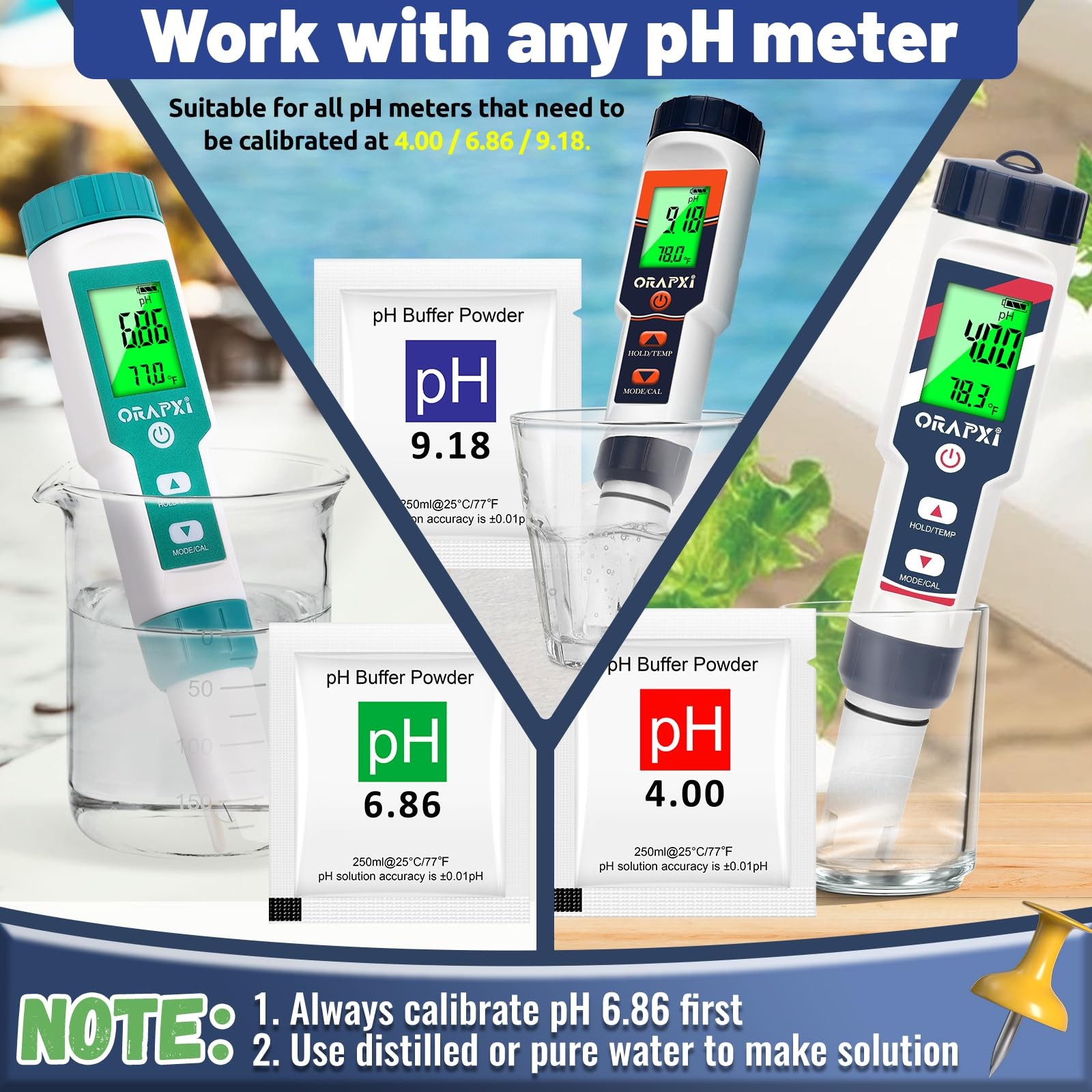 ORAPXI 15 Pack pH Meter Calibration Solution Buffer Powder for…