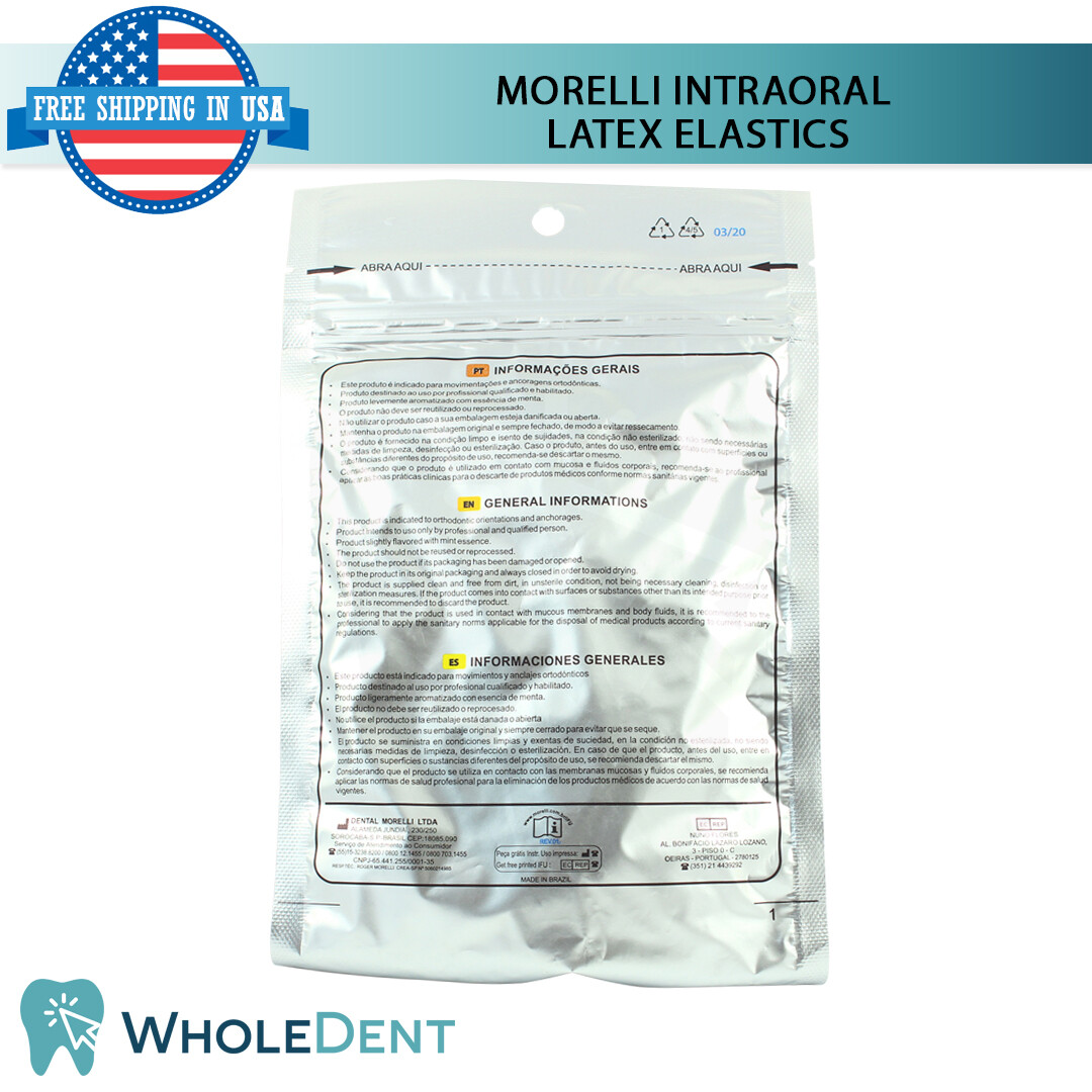 Orthodontic Dental Intraoral Elastics Bands 100pcs Latex Rubber Morelli Ortho