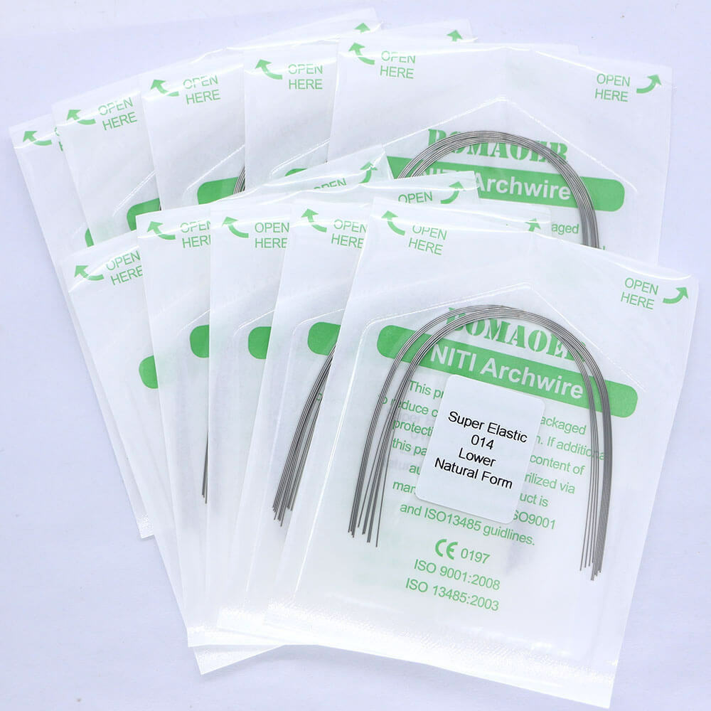 5-200Packs Dental Ortho Super Elastic Niti Round Arch Wire Nature Form 014 Lower