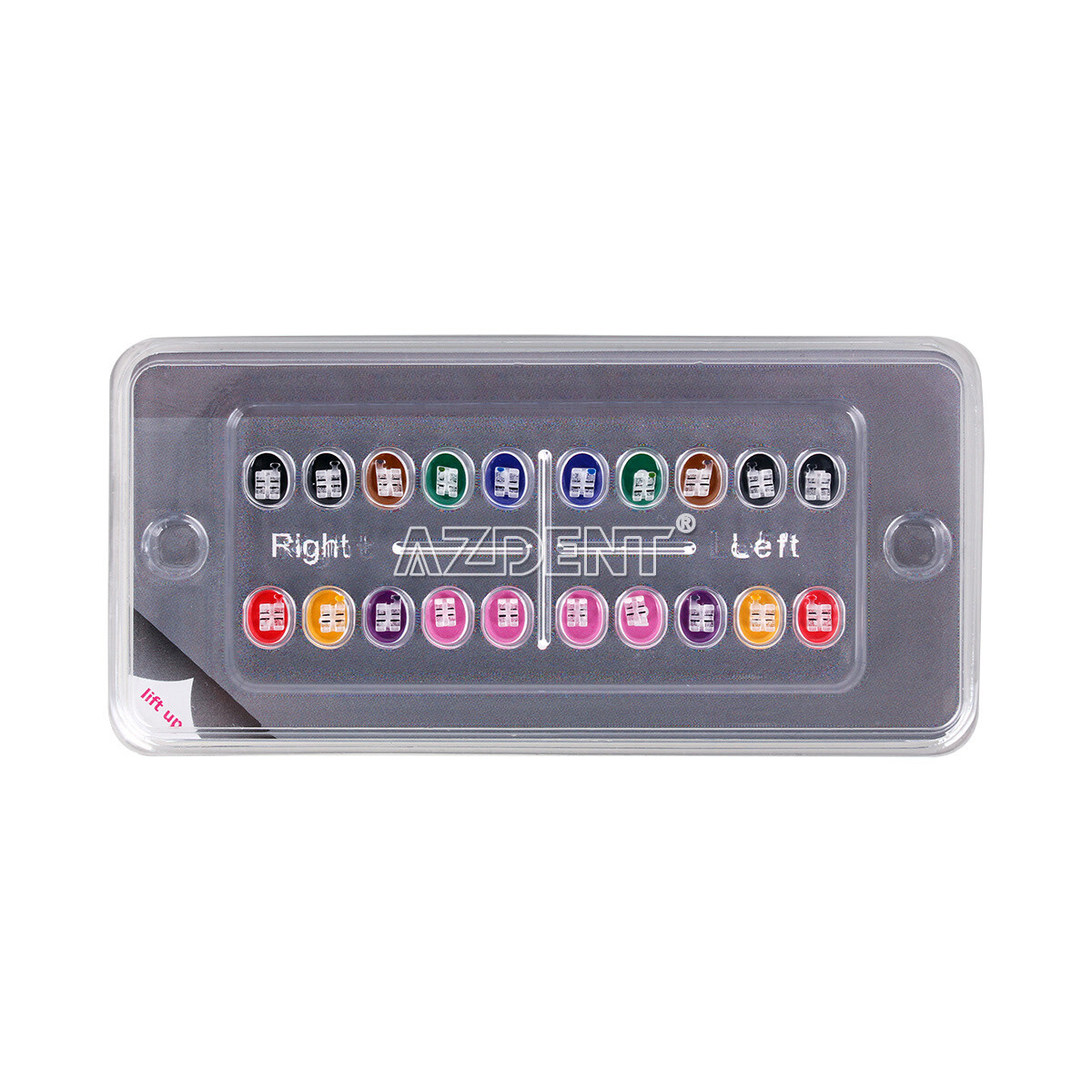 AZDENT Dental Orthodontic Clear Ceramic Brackets Braces Mini Roth.022 Hooks 345