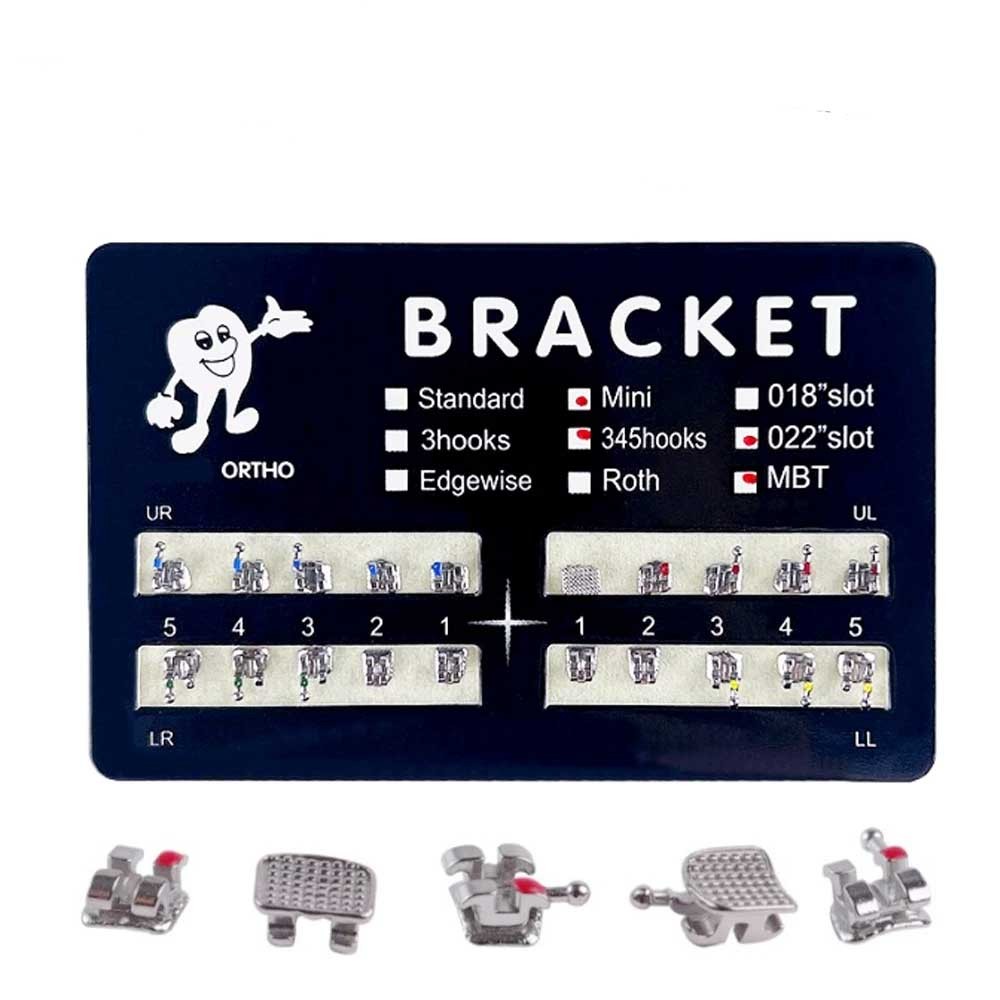 100 Sets Dental Orthodontic Bracket MIM Monoblock Mini Roth/MBT 022 345 Hooks