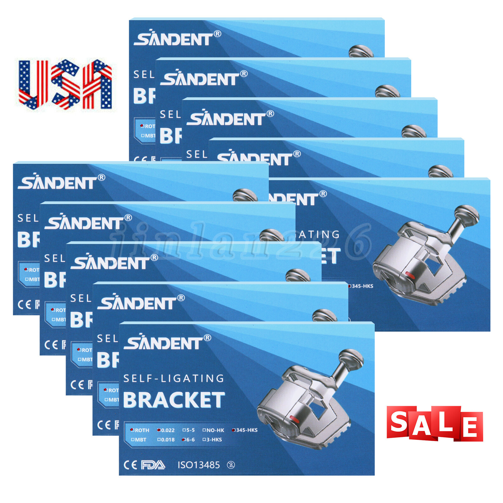 Orthodontic Metal Self-Ligating Bracket Roth 022 345Hook Dental Mini Brace