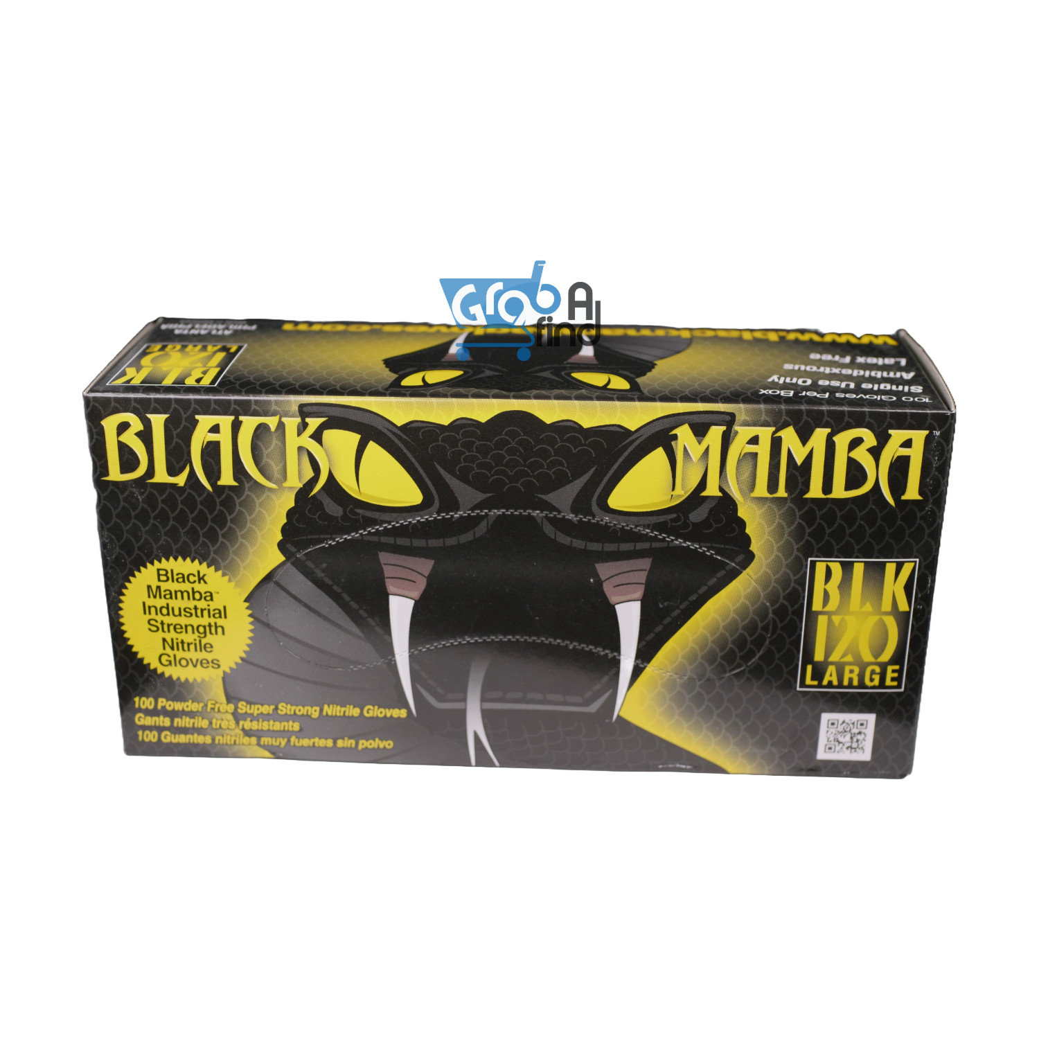 Black Mamba Powder Free Industrial Strength Nitrile Gloves 100 Count Large