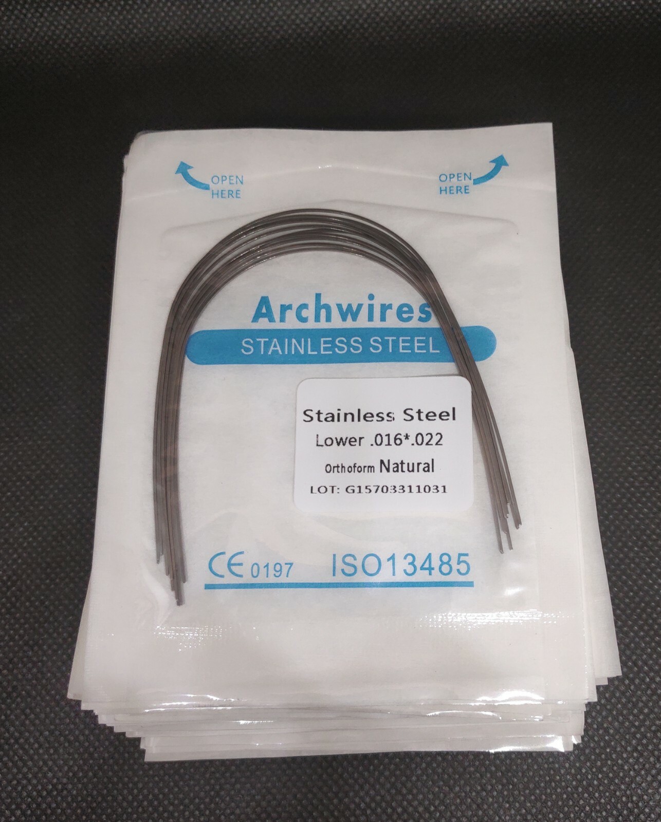 10 Packs Dental Orthodontic Stainless Steel Arch Wires Rectangular Ovoid/Natural