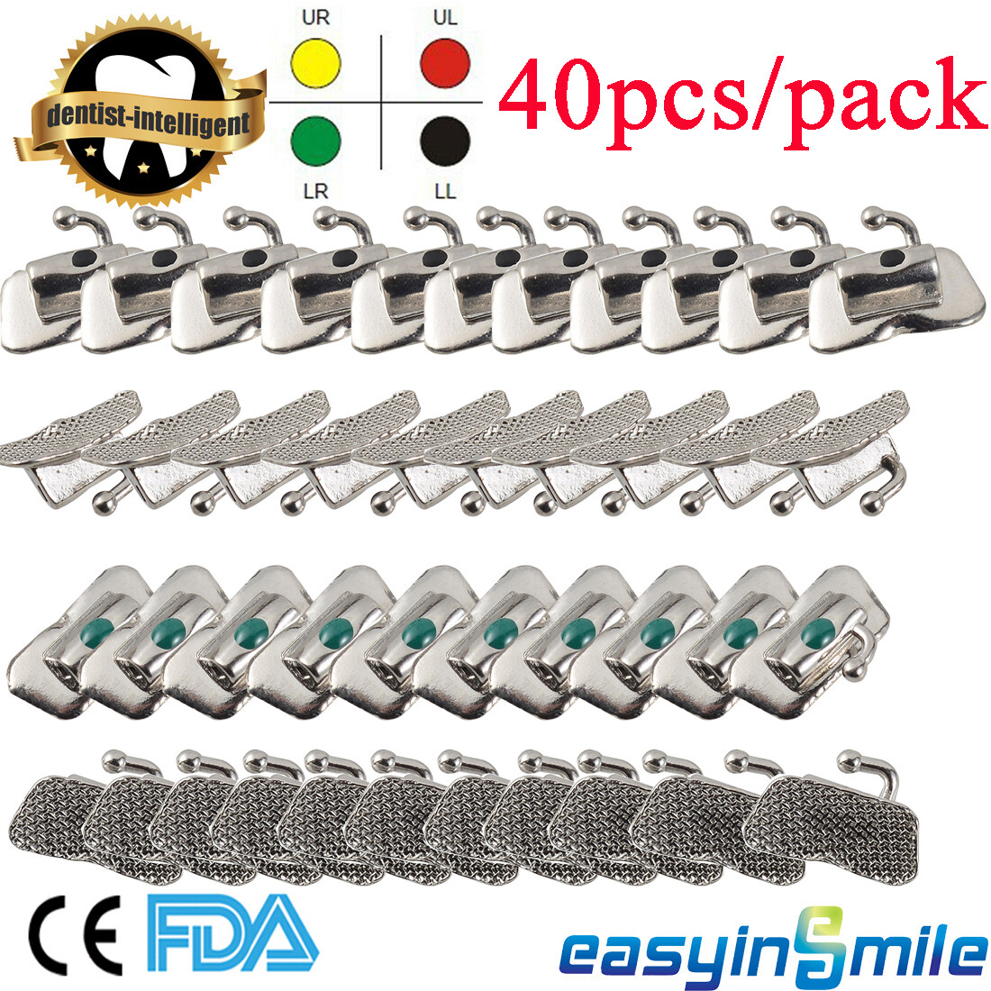 40/400pc Dental Orthodontic Buccal Tubes 1st 2nd Molar Tube Roth MBT Non-convert