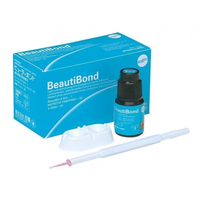 Dental Shofu BeautiBond 6ml Adhesive Bond, MICROTIP FINE 50, V-DISH 25