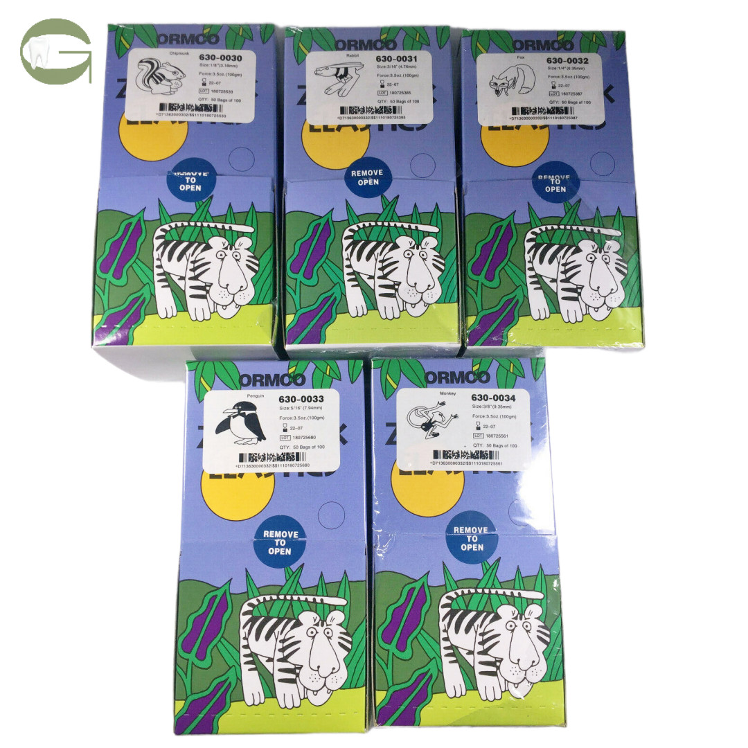 Dental ORMCO Zoo Park Orthodontic Super Elastics Rubber Band Ties 3.5OZ
