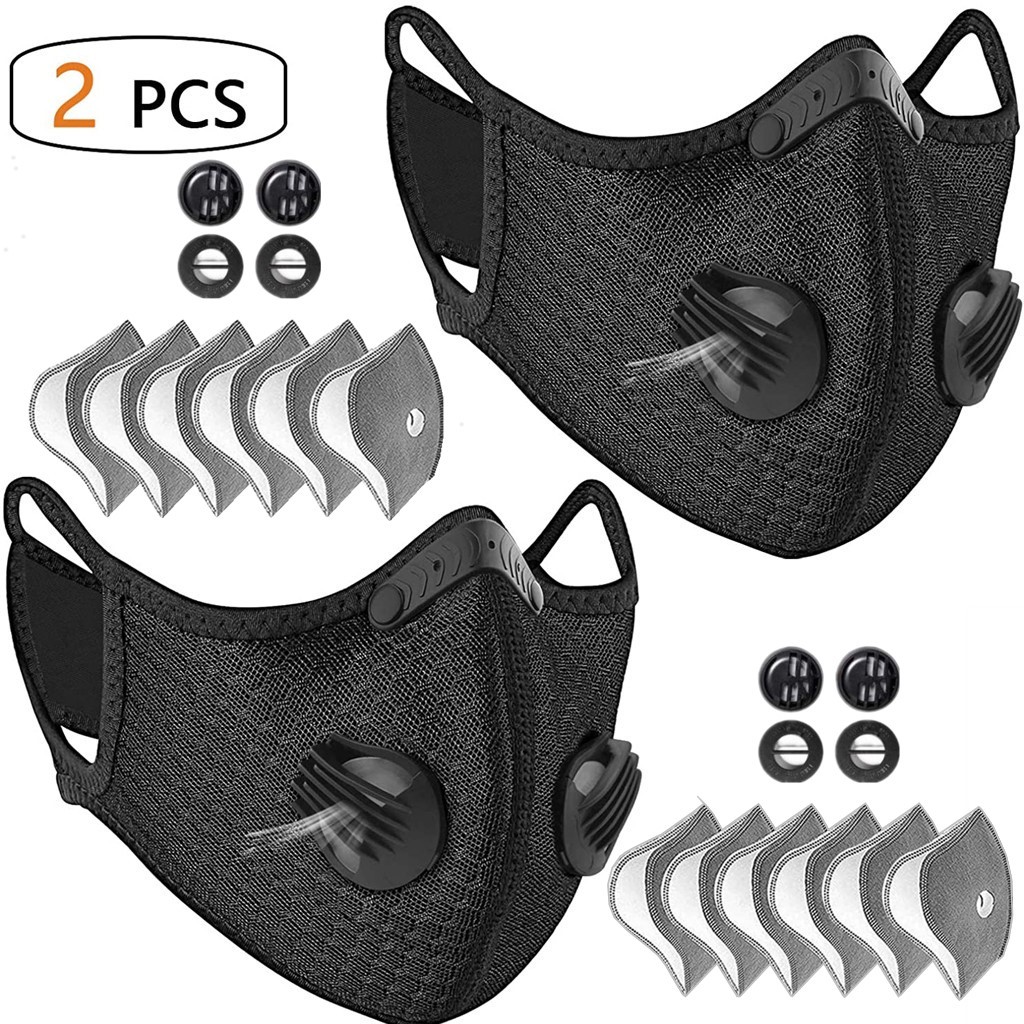 2x Washable Half Facepiece Face Cover Respirator Filter Anti Pollution Dust Mask