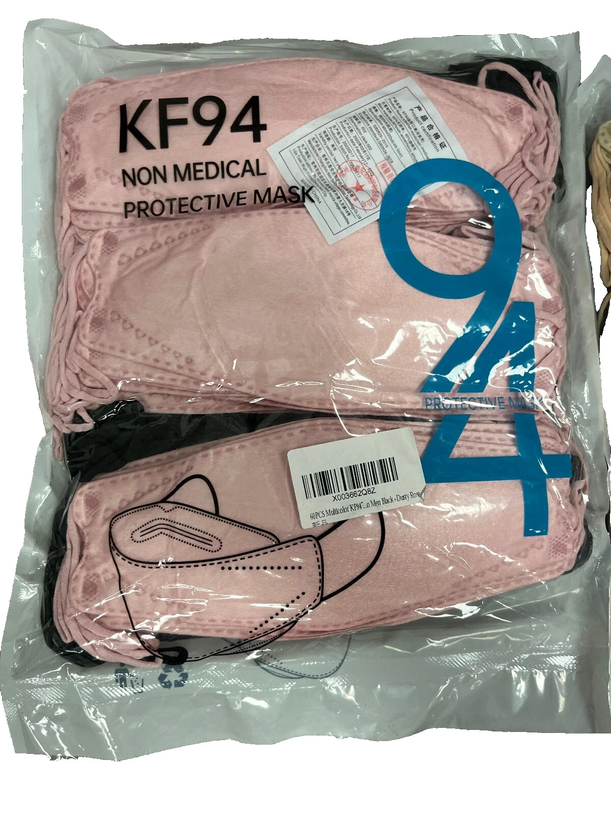 120 PC – KF94 Protective Face Mask Adult Multicolor Non-Medical – NEW – SEALED