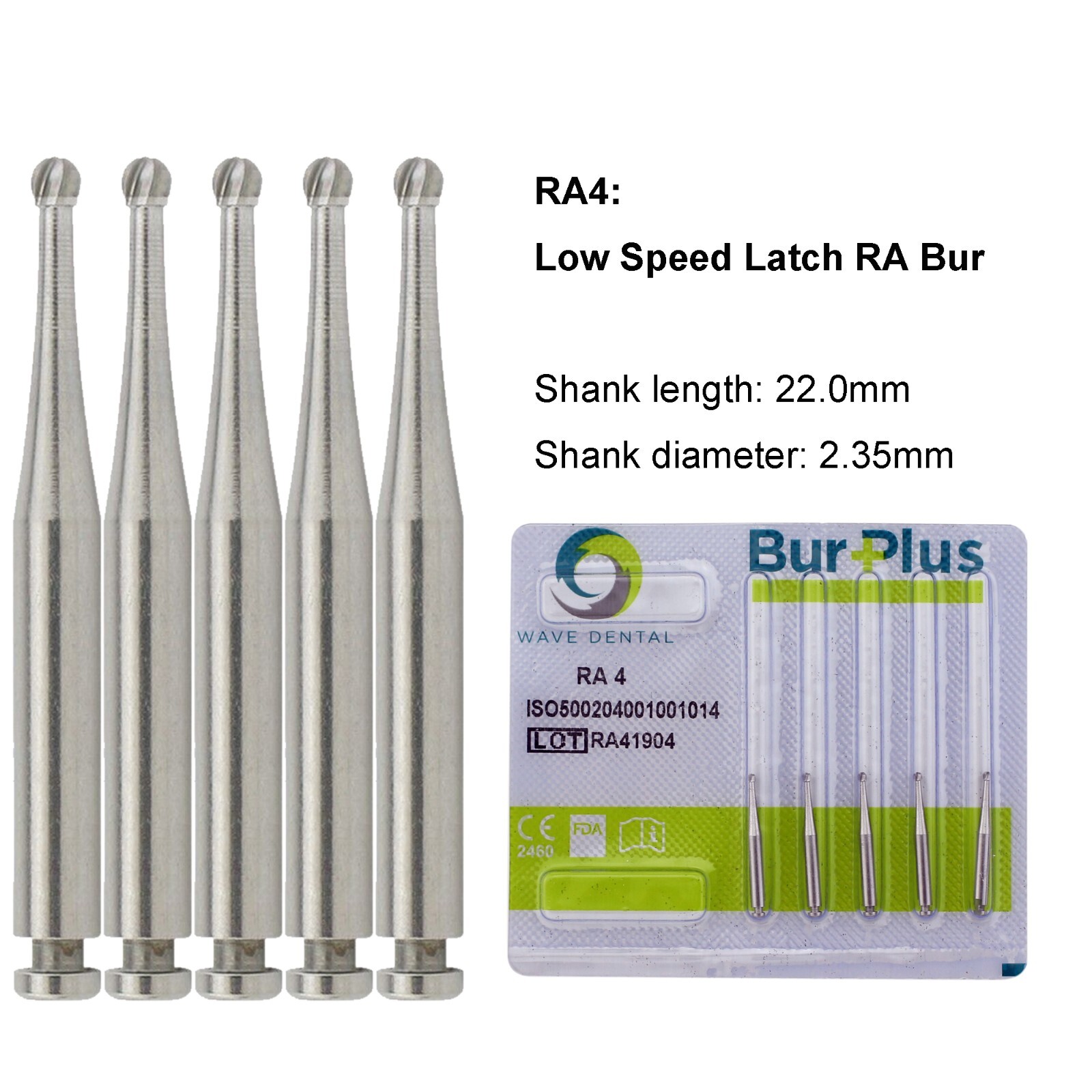 WAVE Dental Carbide Round Bur Slow Speed Latch RA 4 6 8 2 3 / HP 1/4 1/2 2 4 6 8