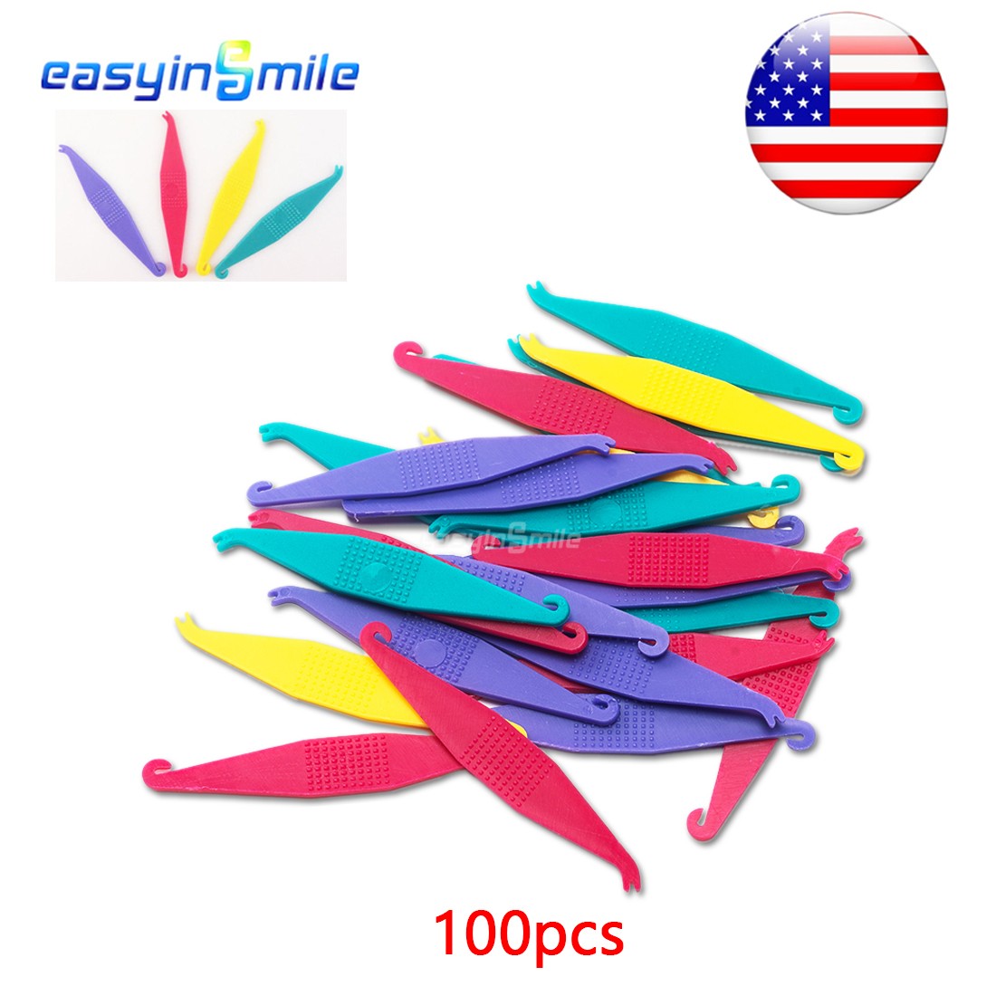 100pcs Dental Orthodontic Elastic Placer for Braces–Elastic Rubber Band Placers