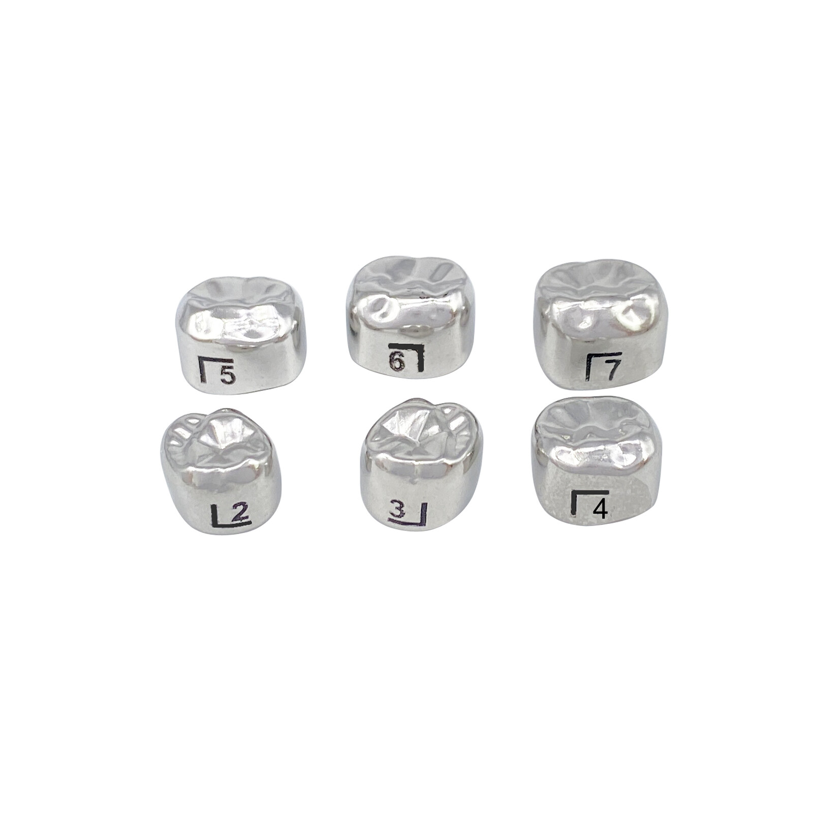DENTAL STAINLESS STEEL Adult Permanent Molar CROWN All Size 5/Pk Compare to 3M