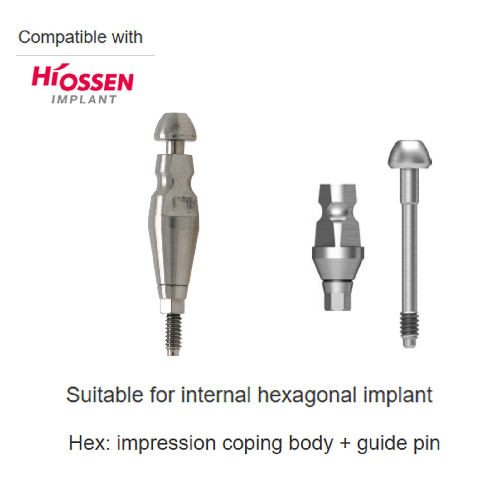 Open Closed Tray Impression Coping Guide Pin For Hiossen ET/OSST TS Mini/Regular
