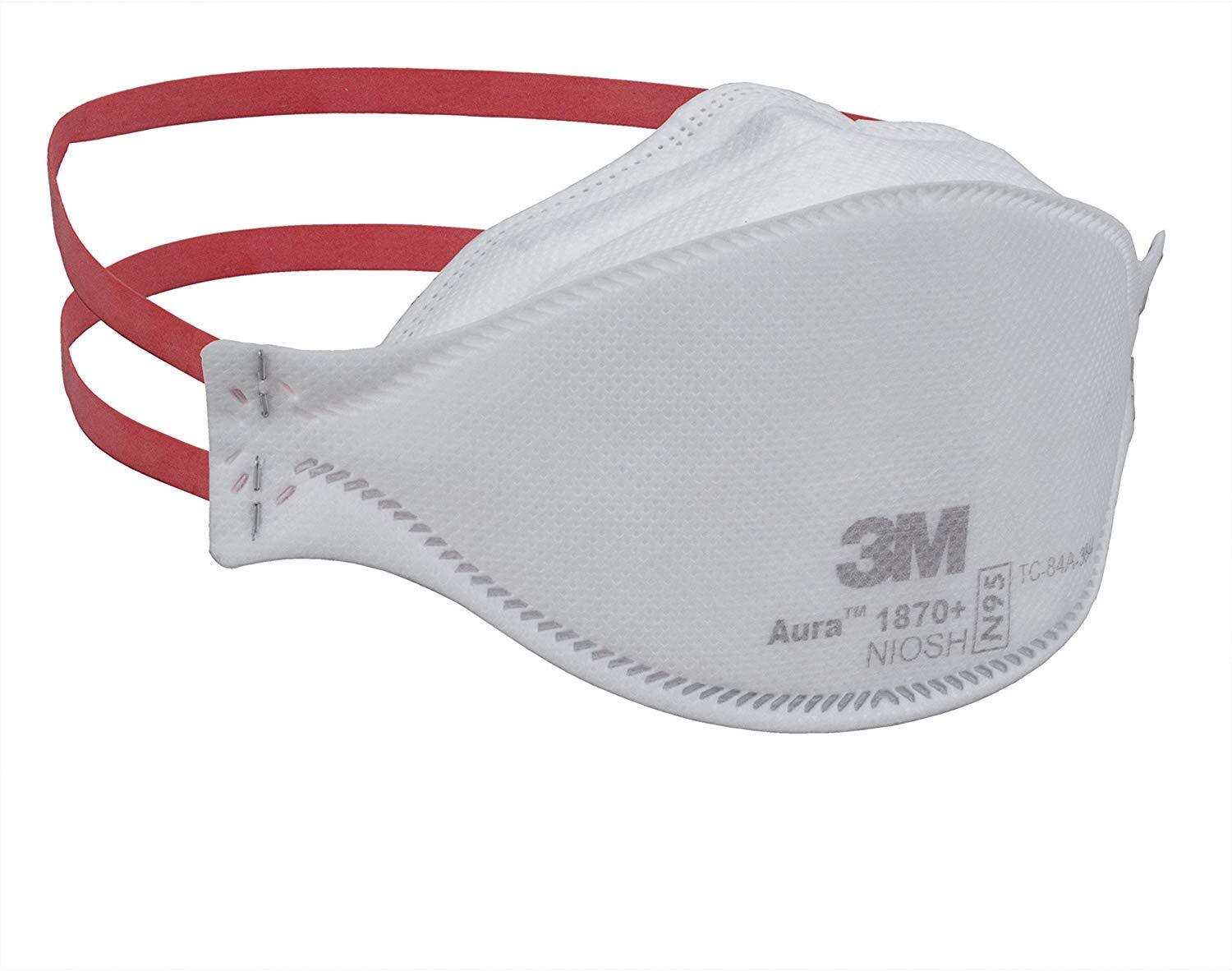 3M 1870+ Health Care Particulate Respirator Mask, Flat Fold, Pack of 120