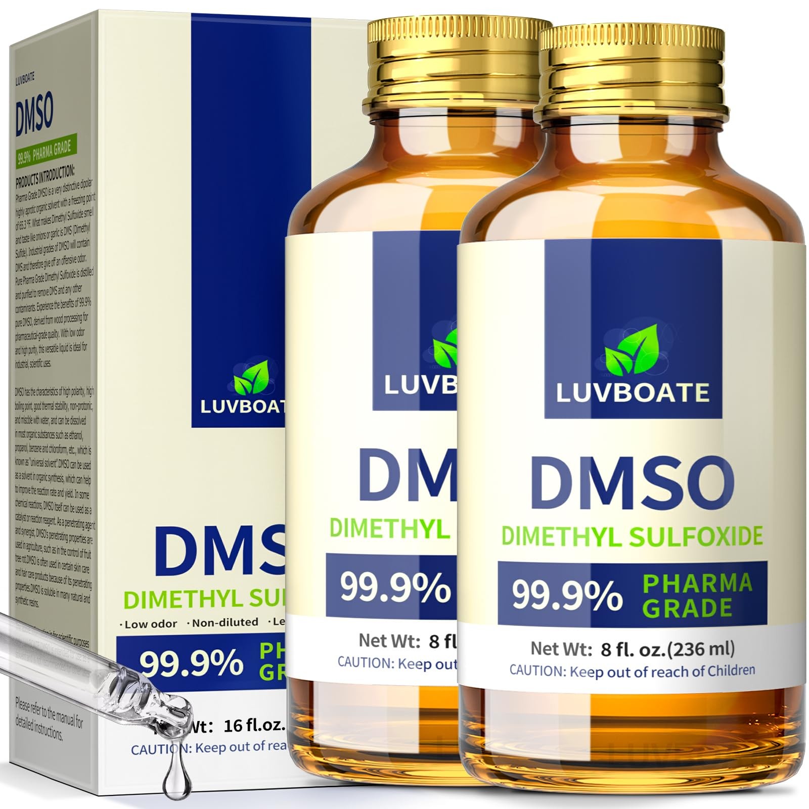 DMSO 99.9% Pharma Grade, Pure Liquid Dimethyl Sulfoxide 16 fl.oz in 16 oz