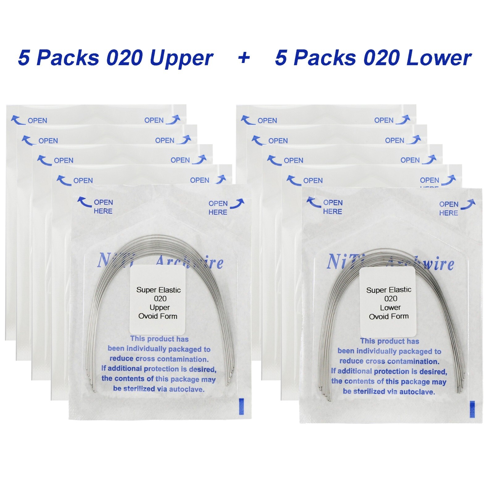 100PCS Dental Orthodontic Arch Wire Niti Round Rectangular Ovoid Natural 16X22