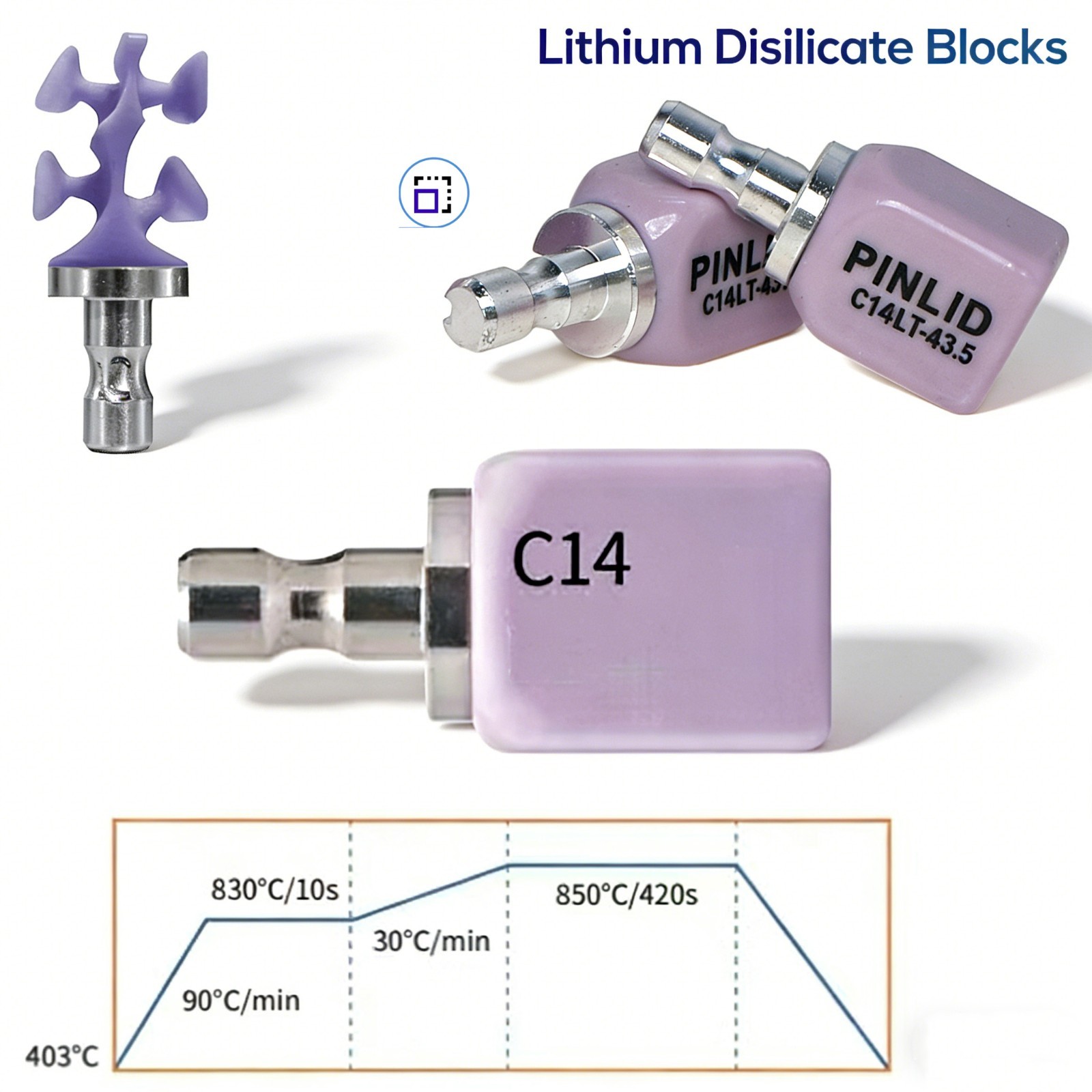 US 5-Pack C14 Dental CAD Lithium Disilicate Block Emax Ceramic cerec inlab block