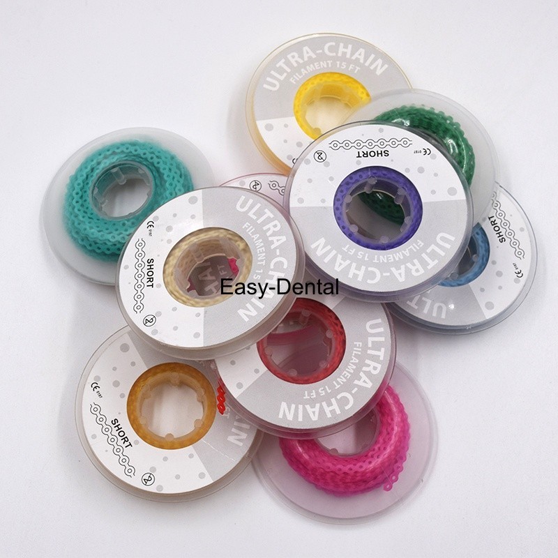 Dental Ortho Elastic Ultra Power Chain Rubber Braces Bands Long/Short/Continuous