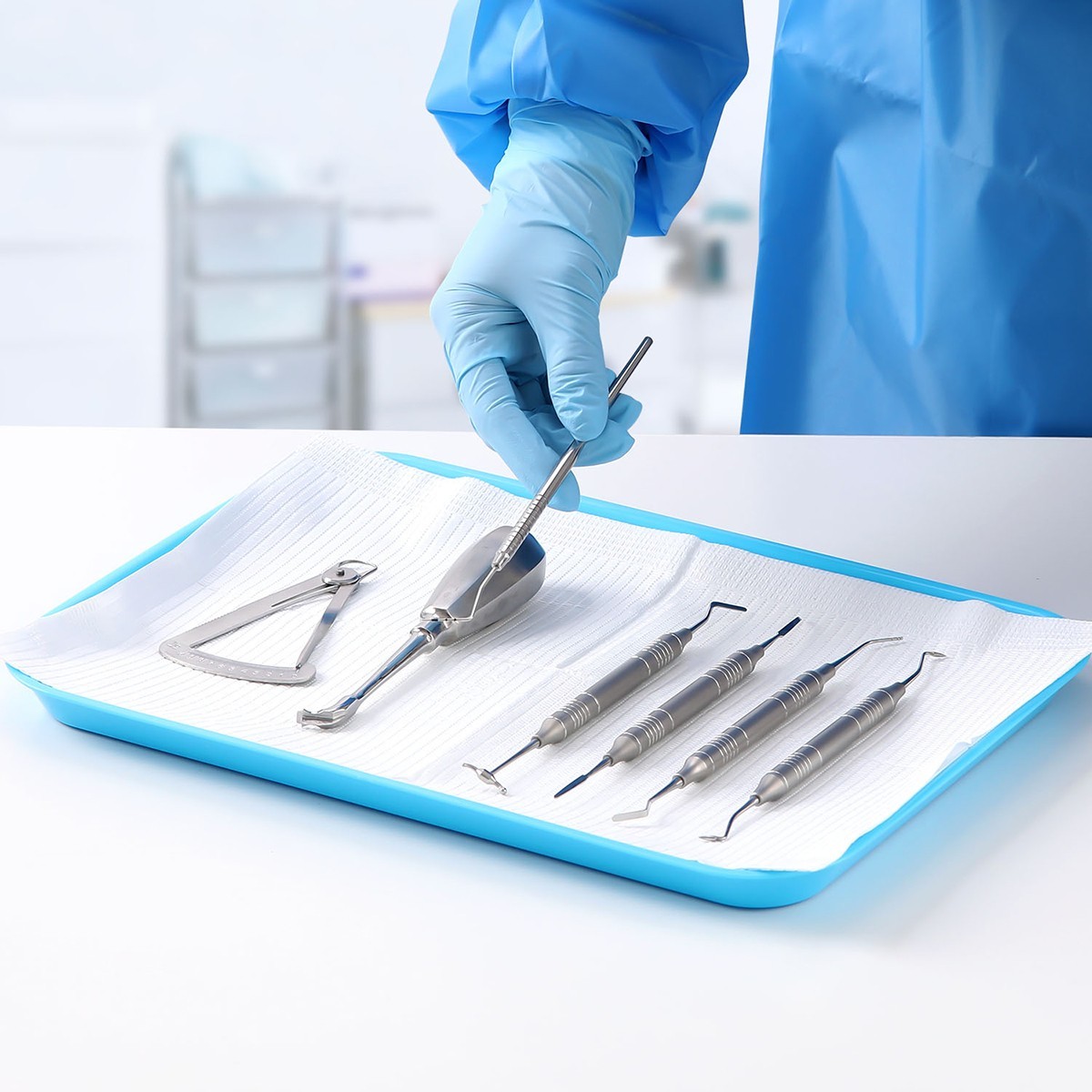 Dental Autoclavable Plastic Instrument Set Up Flat Tray Size B 13.11″*9.37″