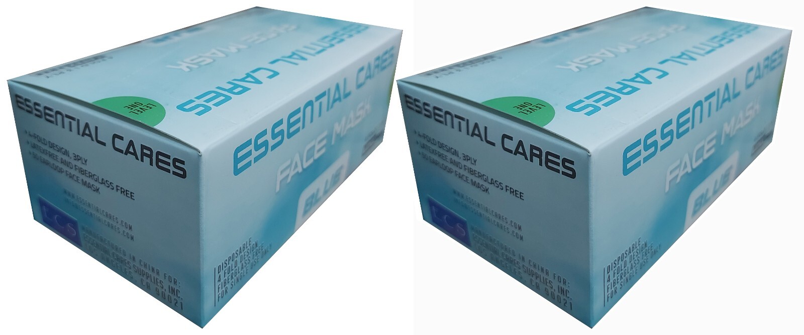 Disposable Facemask, Blue, 3-Ply, 50Pcs/Box (2 Boxes), ECS