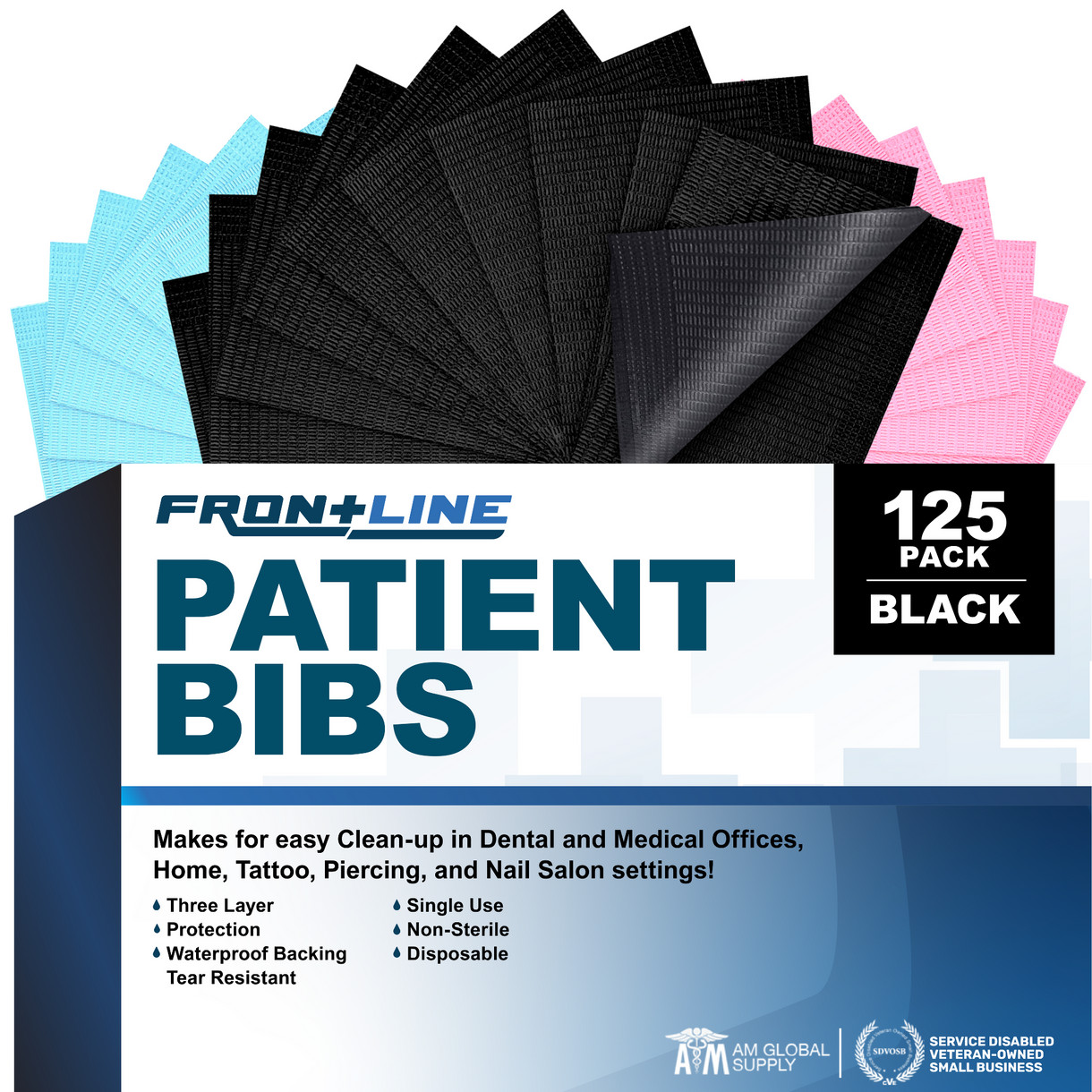 Disposable 3-Ply Dental Bibs 13″x18″ Waterproof Tattoo Medical Salon Use 500Pack