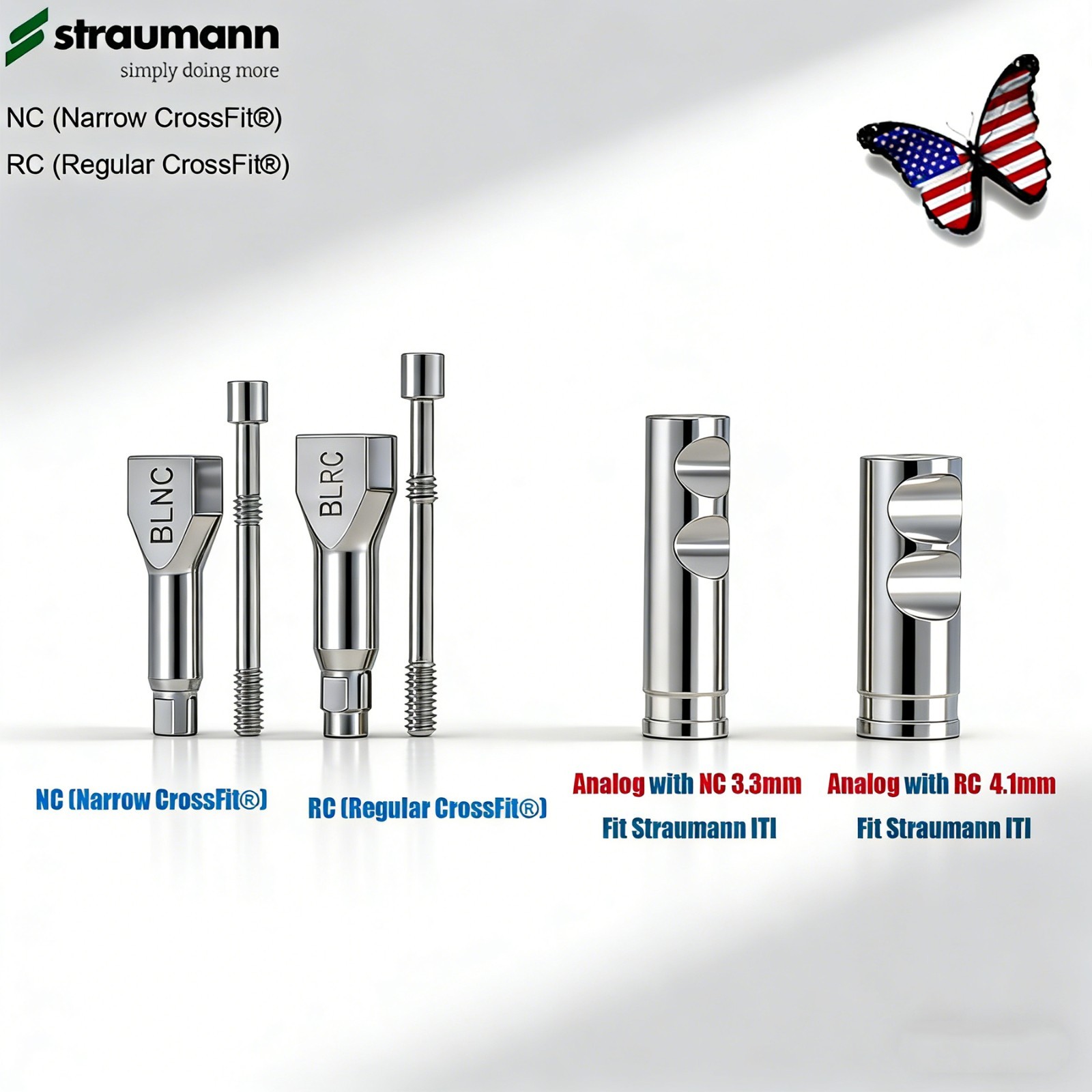 Bone Level Straumann ITI Impression Coping Transfer Analog Open/Close Tray RC NC