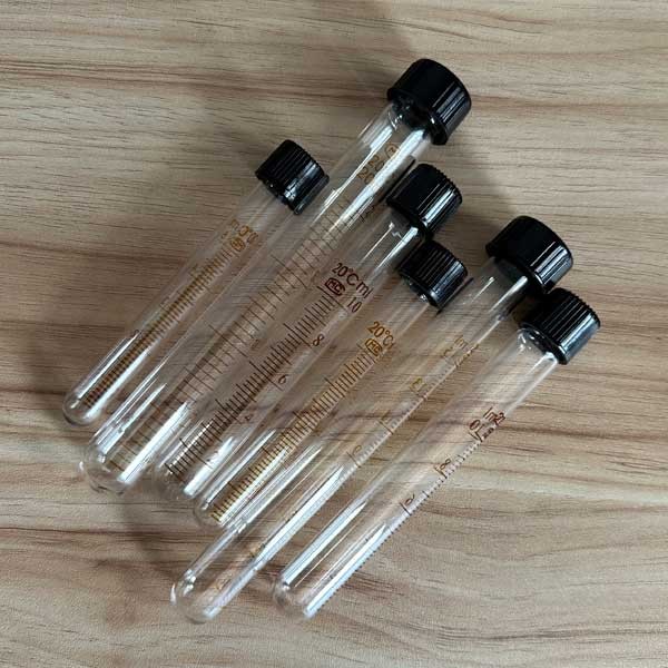 Round-bottomed Glass Tubes Chemistry Laboratory Sample Container with Cap Scale
